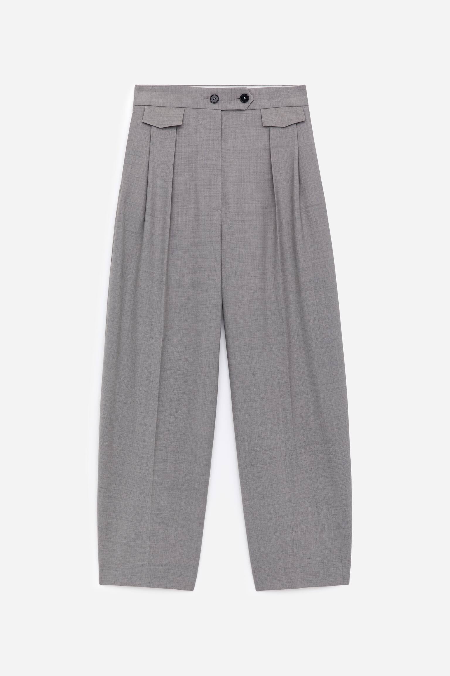 Панталони с релаксиран силует - Светлосиво - 2