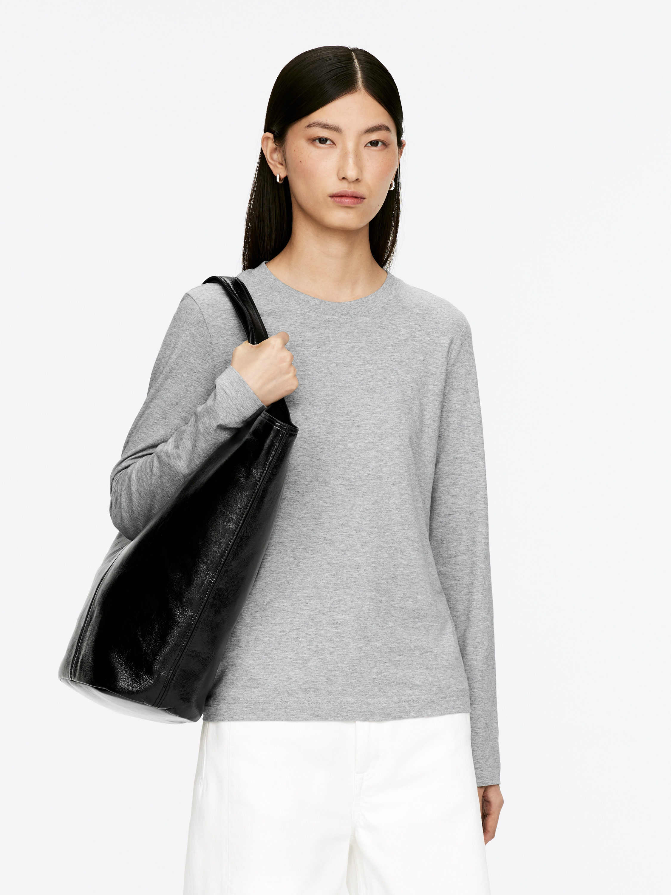 IRIS Charakteristisches Langarm-T-Shirt - Grau - Regular Fit - Women - StillMedia/Lookbook - 6