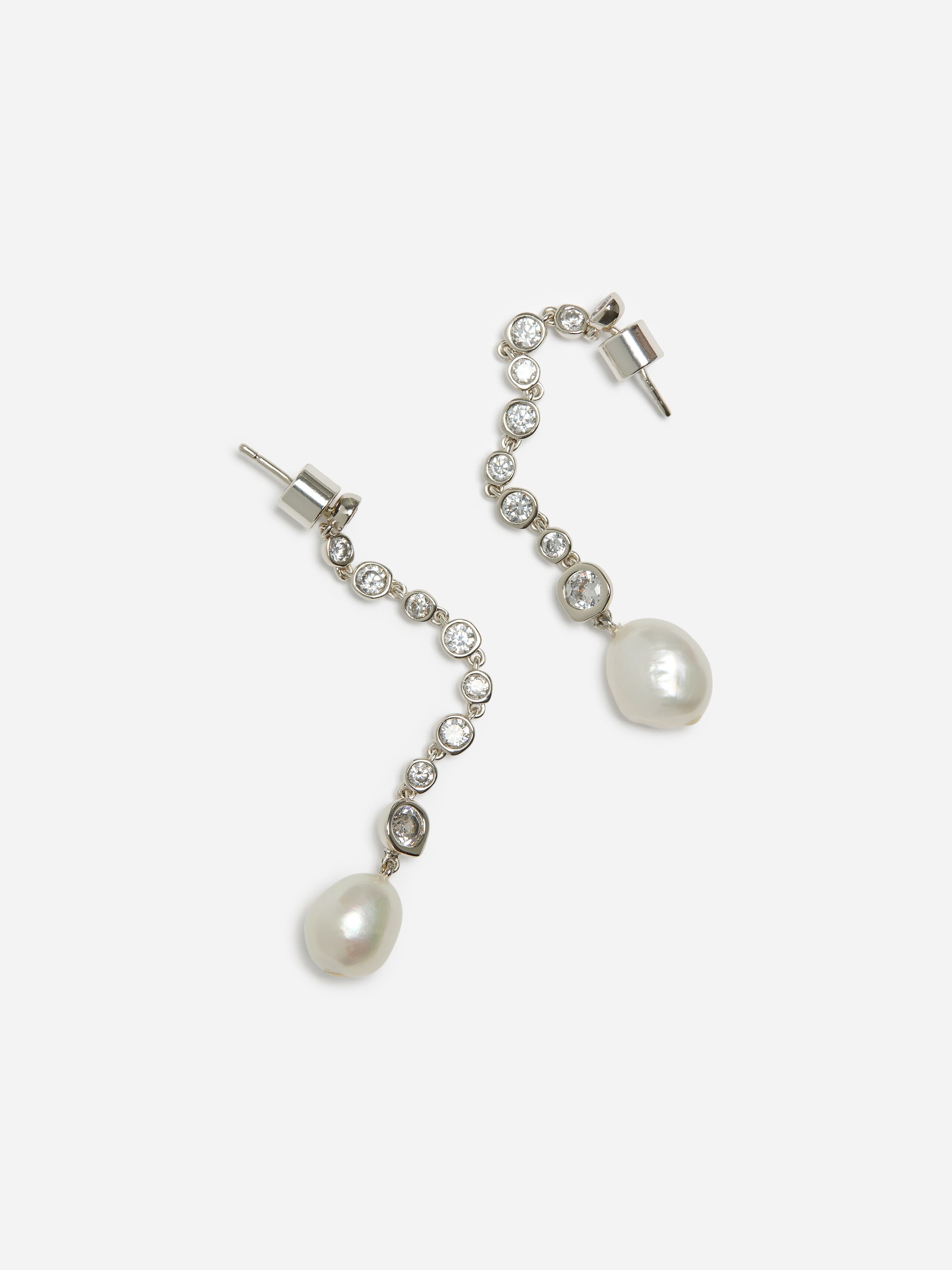 Rhinestone Drop Earrings - Srebro - women - StillMedia/DescriptiveDetail - 2