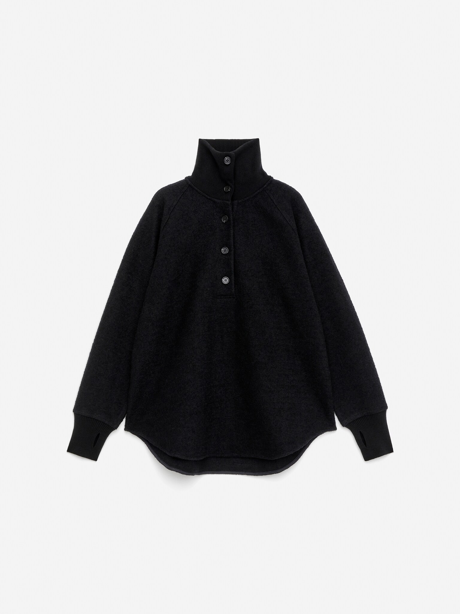 Svetr z vařené vlny a bavlny - Černá/Off White - 7