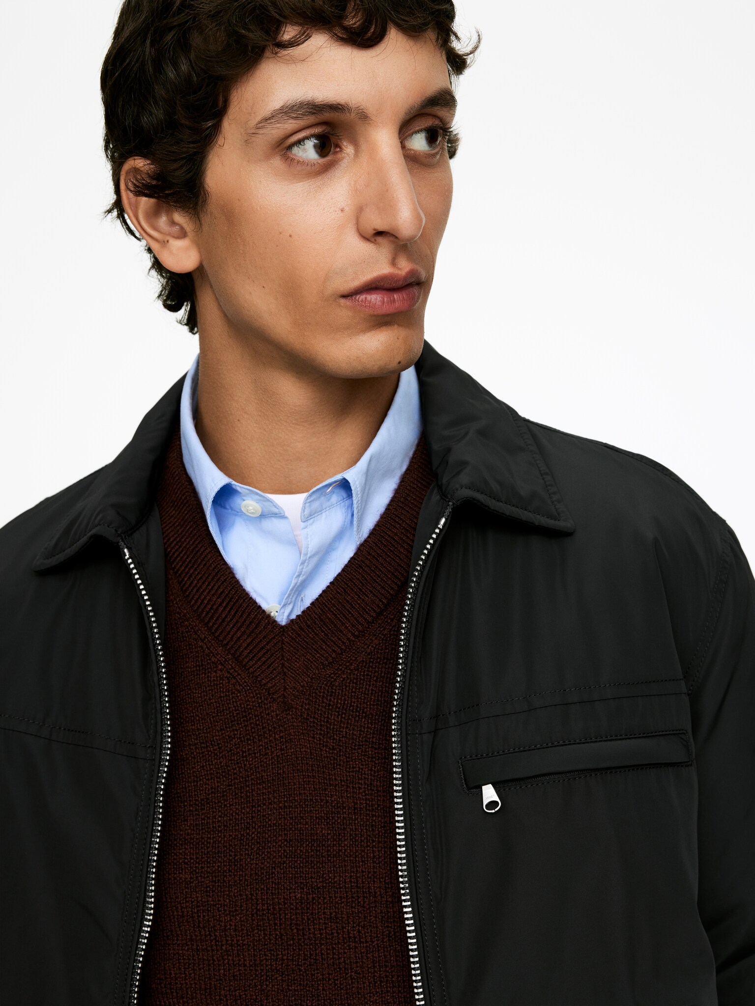 Veste carrée en nylon - Noir - 7