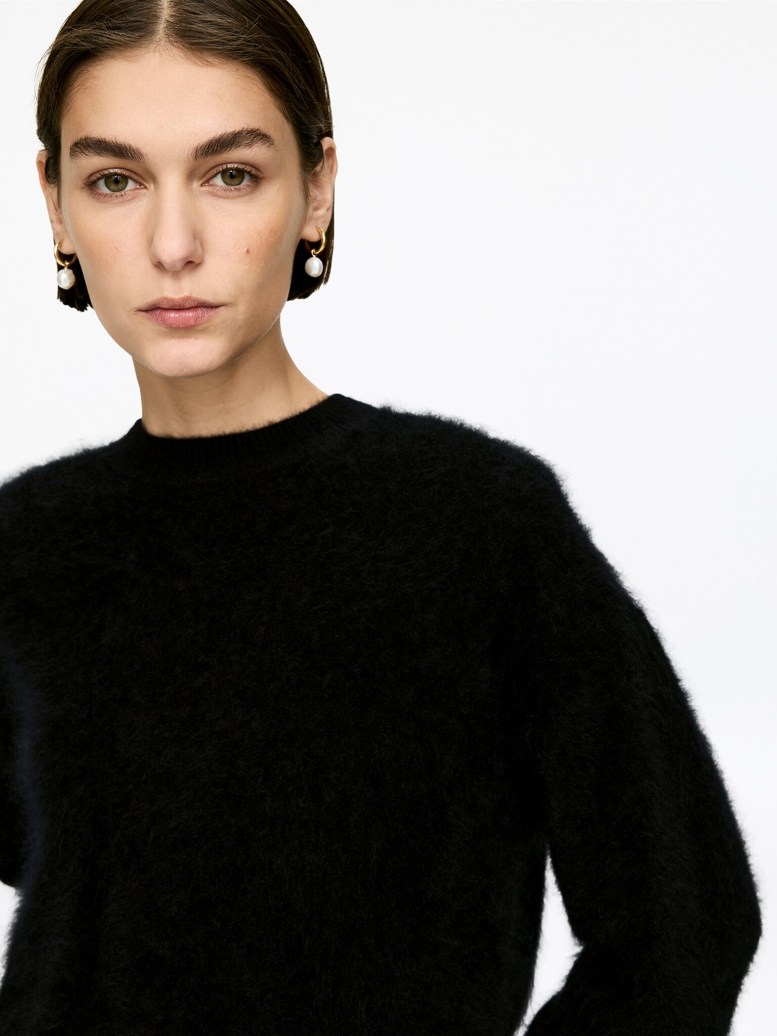 Pure Brushed-Cashmere Jumper​ - Black - 5