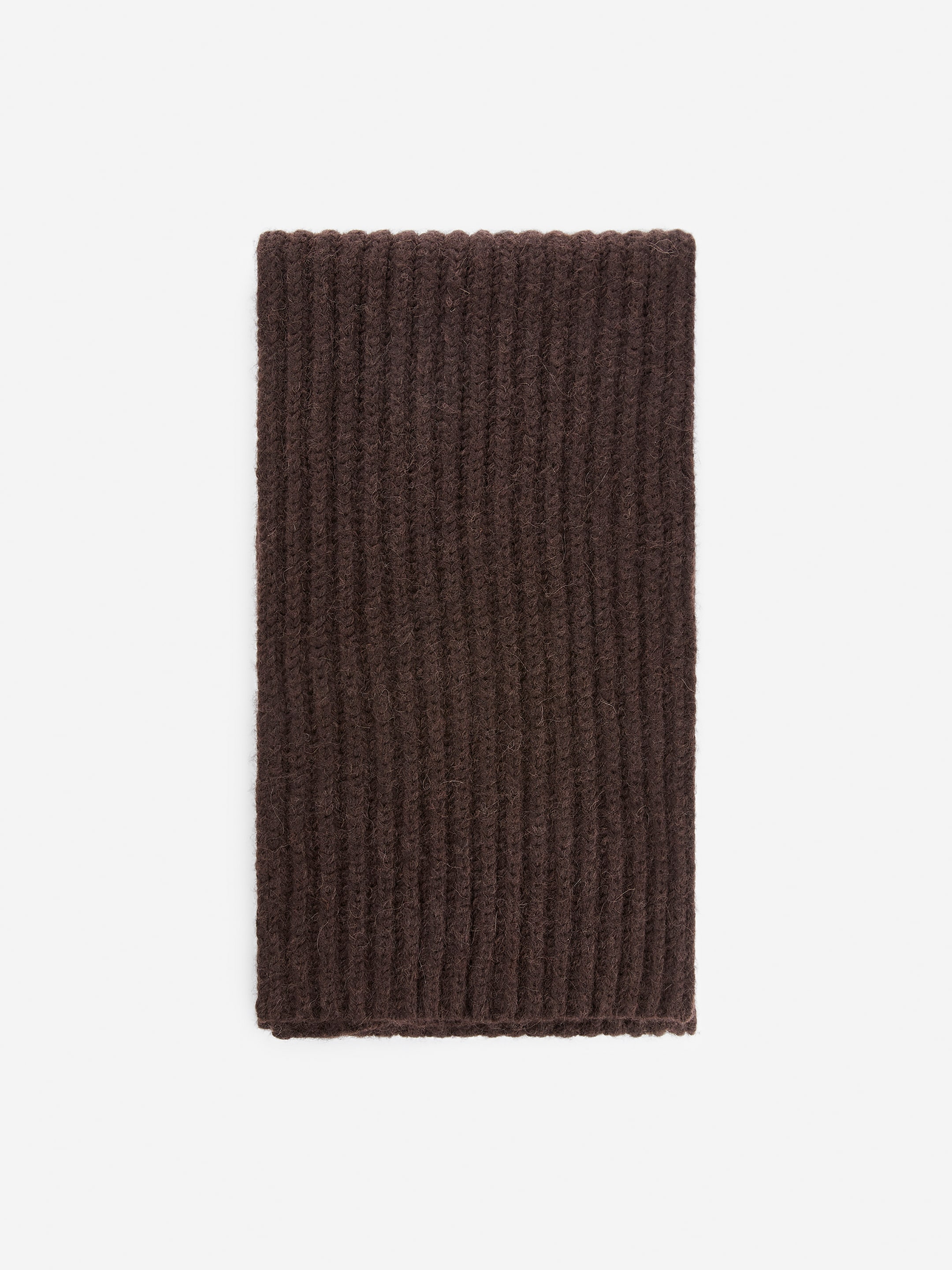 Grotere afbeelding bekijken: Sjaal van een mix van wol en alpaca - Donkerbruin - DAMES | H&M NL 1