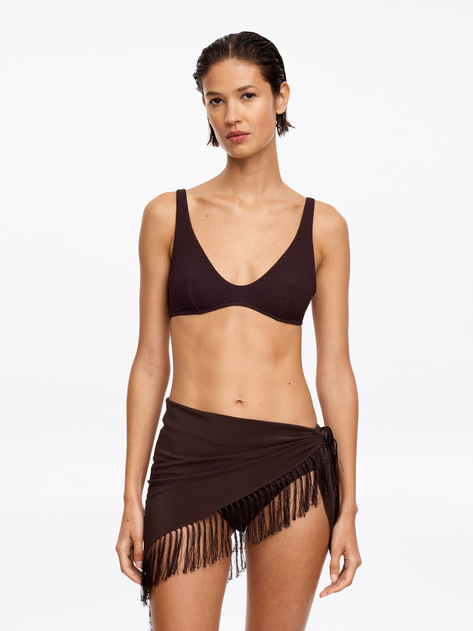 Silk Fringe Scarf - Brown - Women - StillMedia/Lookbook - 4