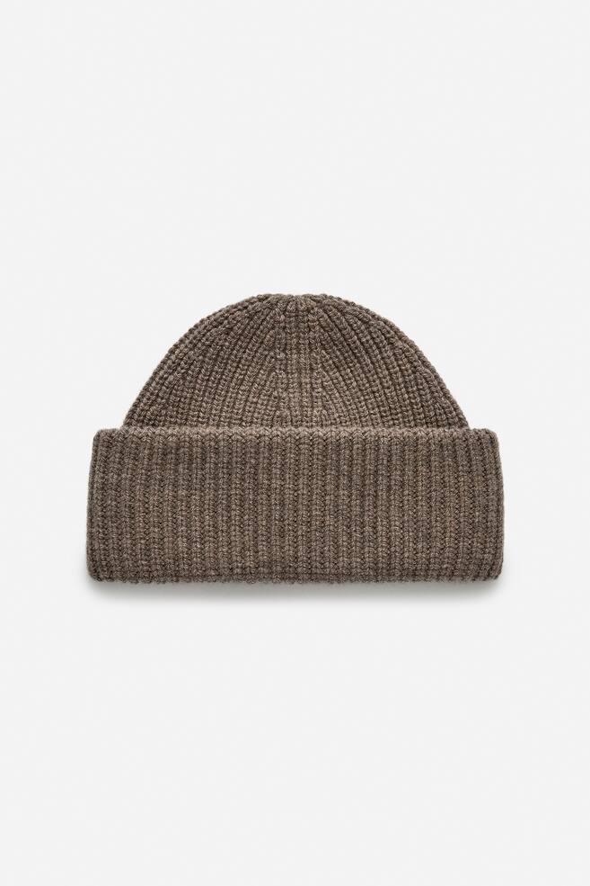 Double-Fold Wool Beanie - Toupeira mesclado - 1