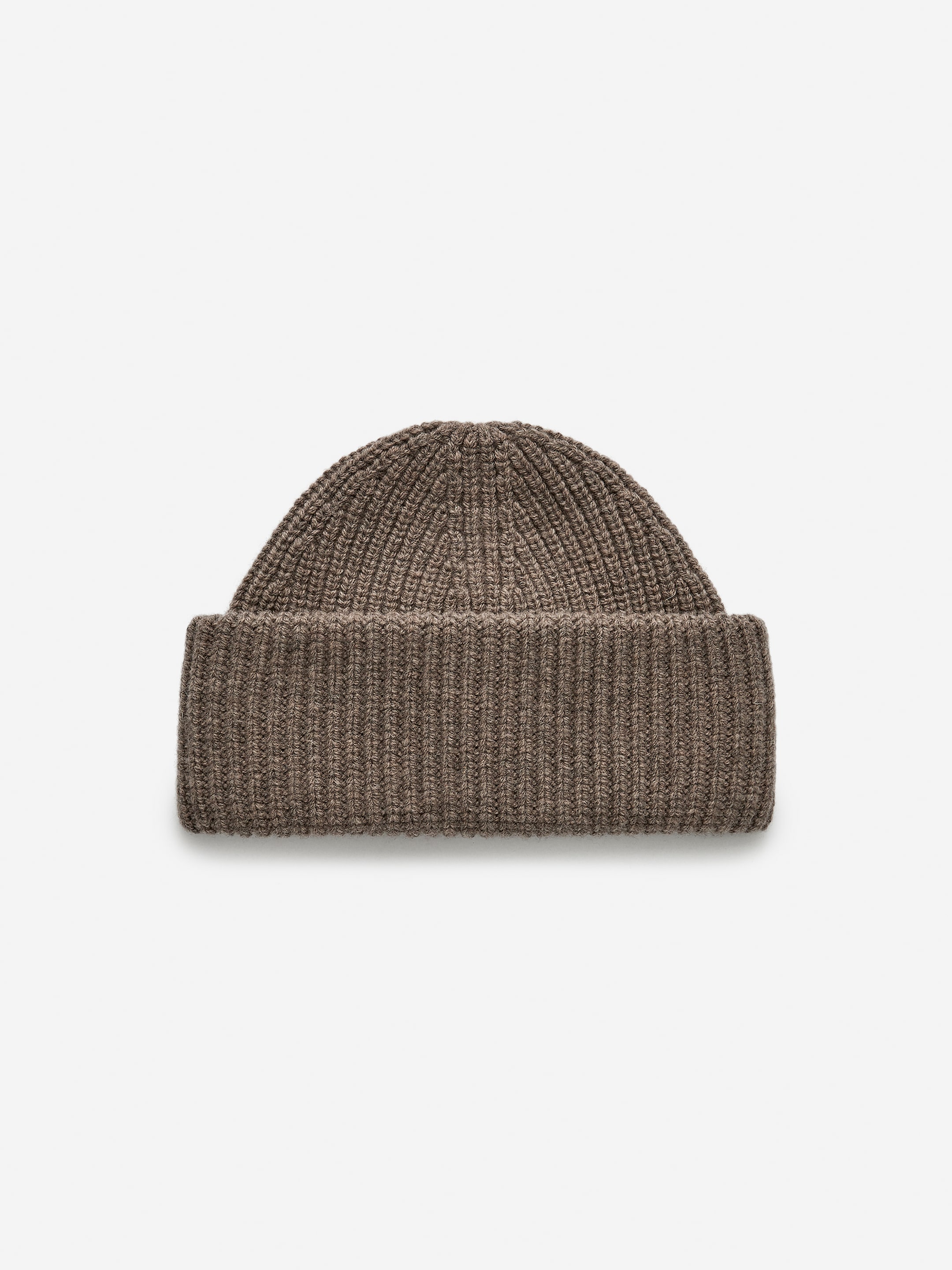 Wollbeanie mit doppeltem Umschlag-Beige-13104