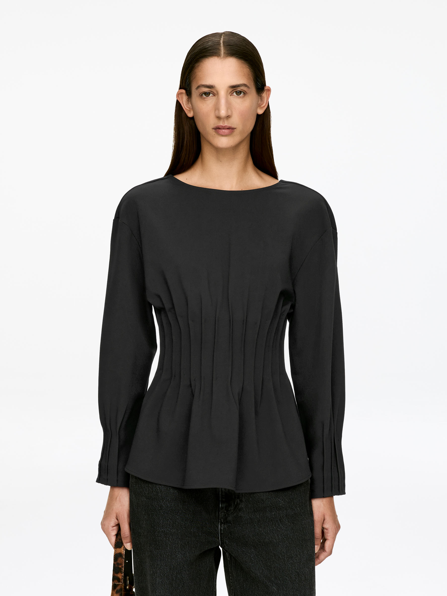 Pleated Top - Black - Slim fit - Women - StillMedia/Lookbook - 4