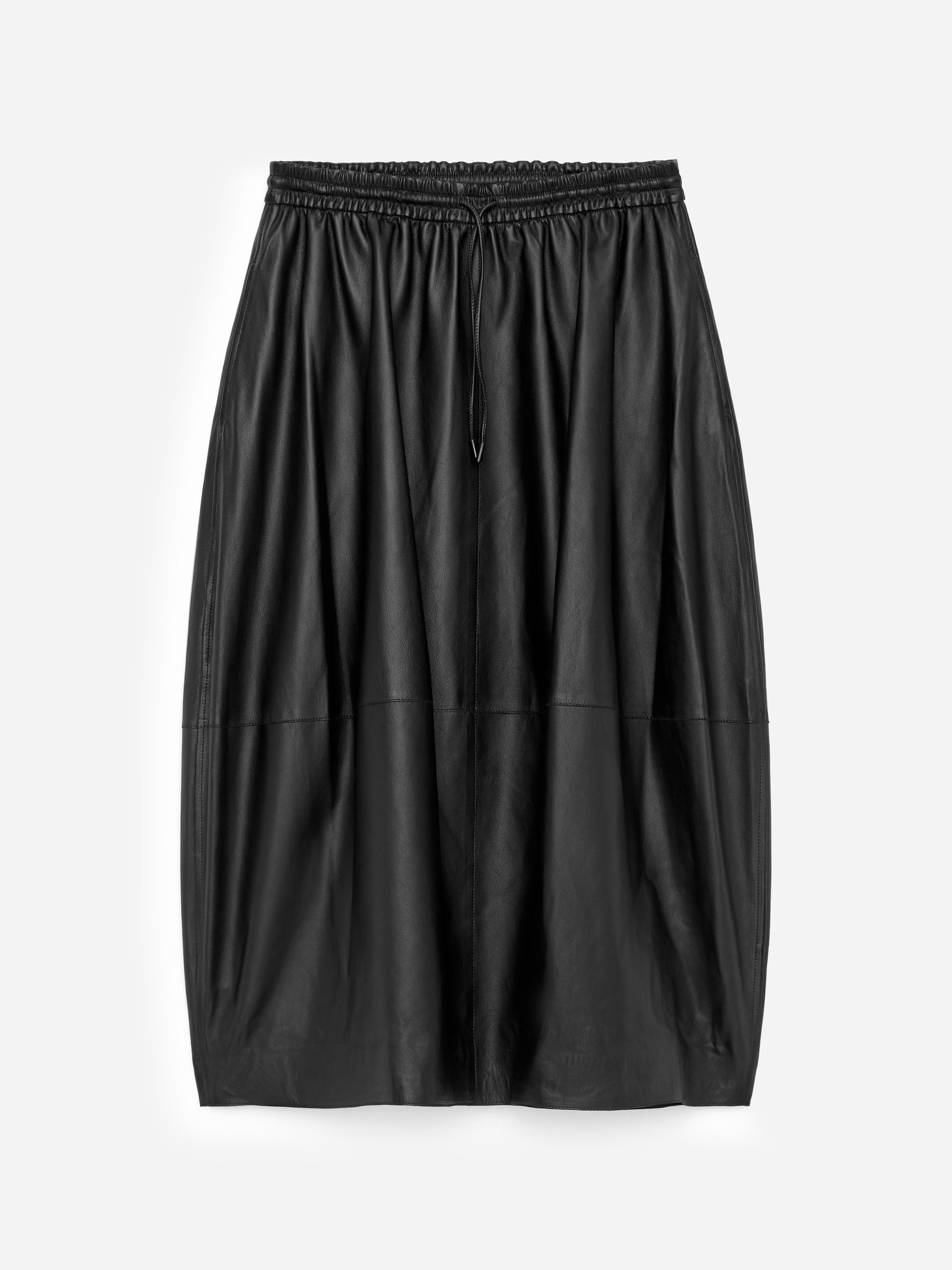 Barrel Leather Skirt-#272627-17805