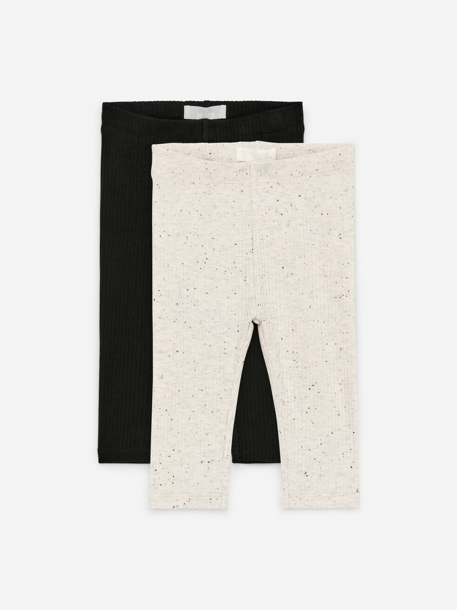 Leggings, lot de 2 - Moucheté écru/noir - 1