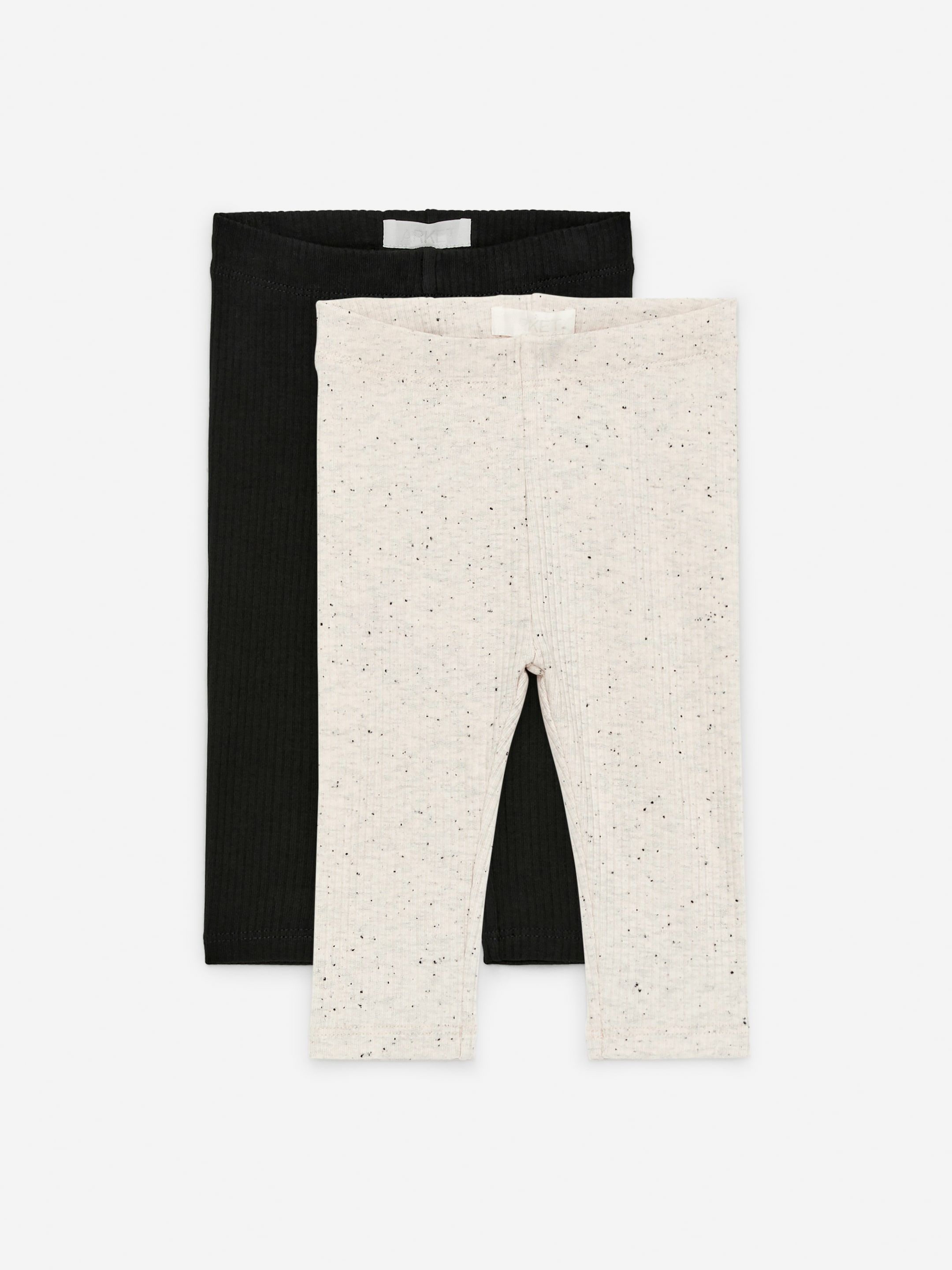 View larger image: Leggings Set of 2 - Off White/Black Neps - Kids | H&M GB 1