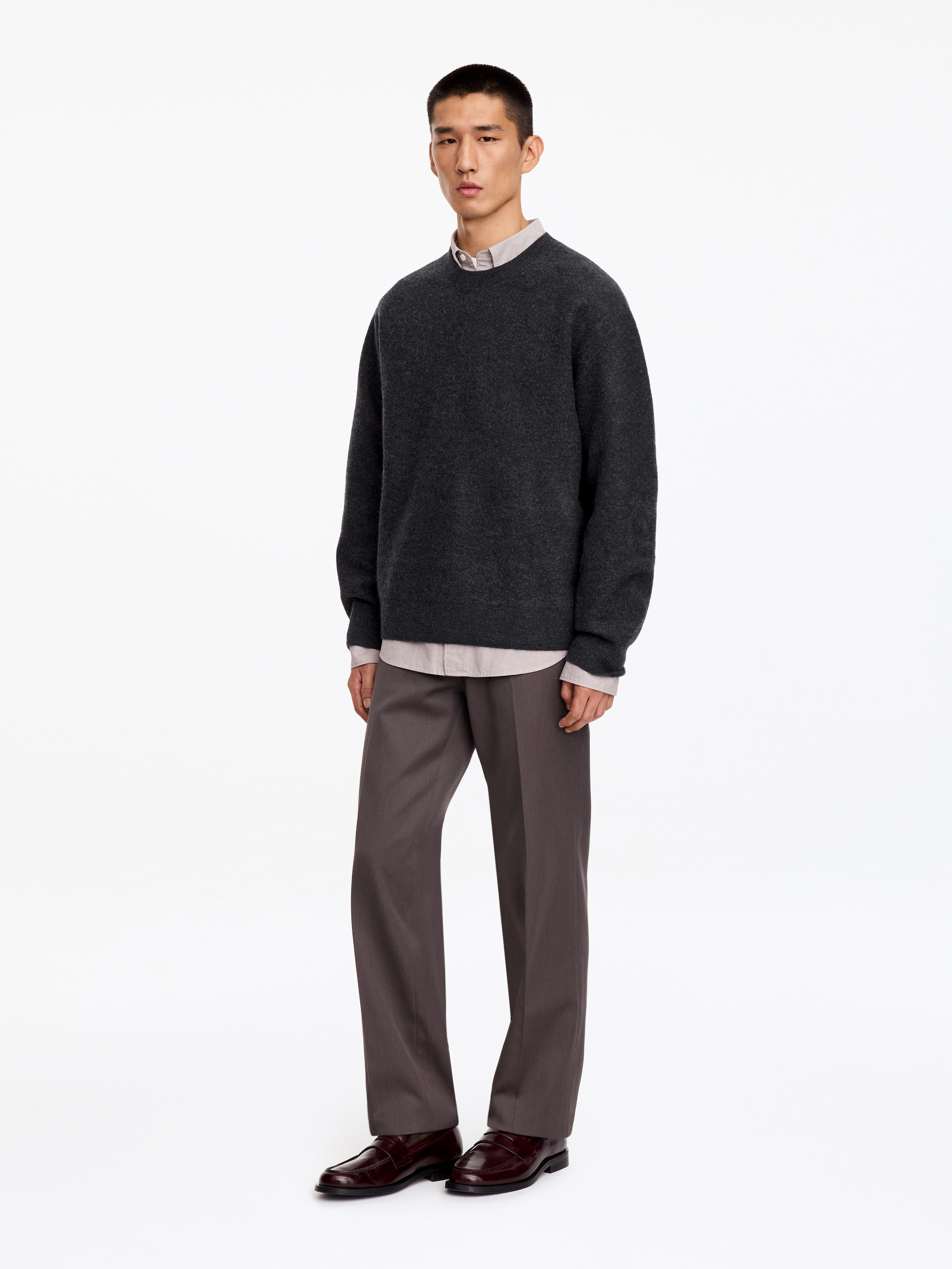 Boiled-Wool Jumper - Dark Grey - Regular fit - men - StillMedia/Lookbook - 3