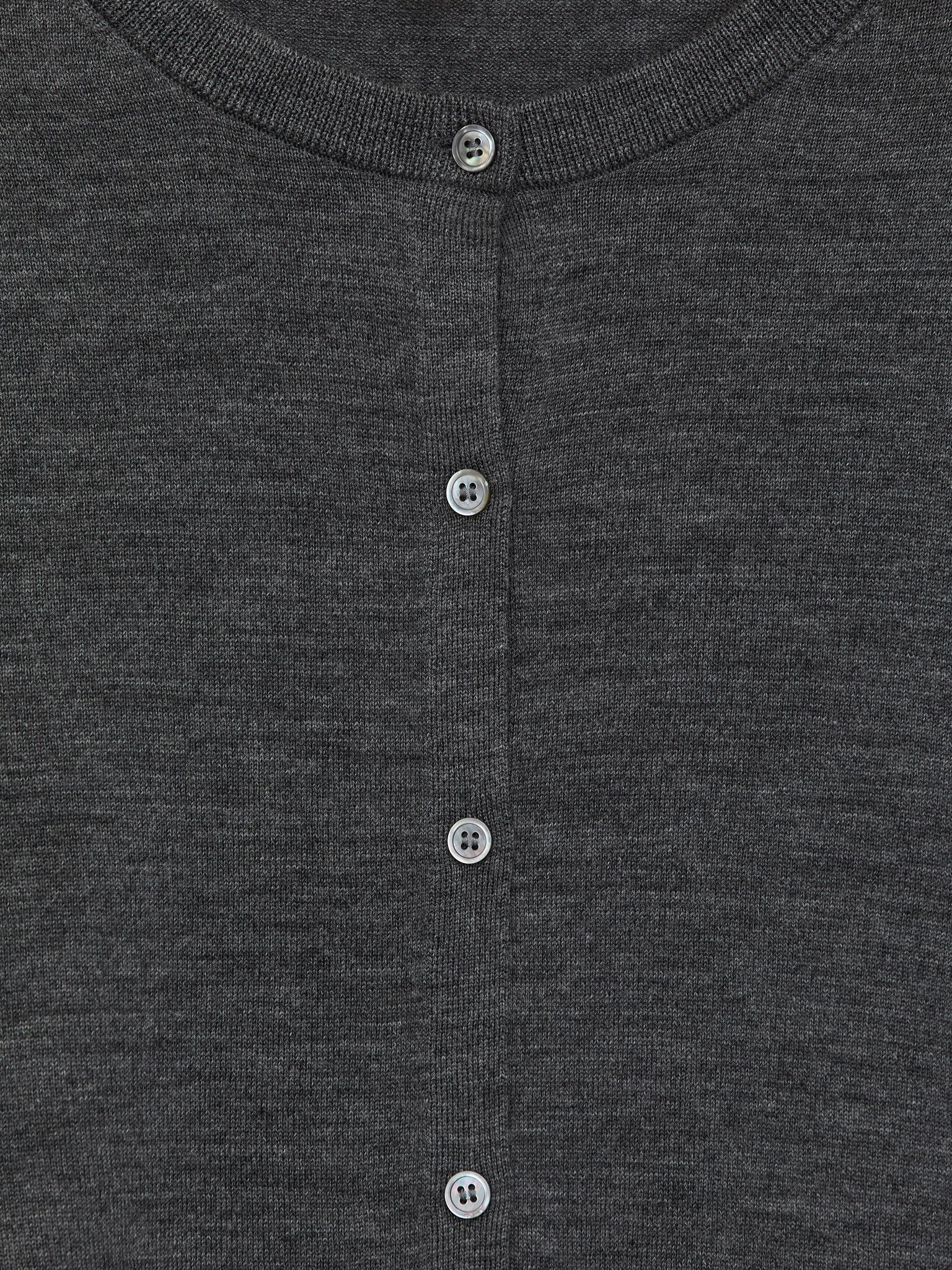 Merino Wool Cardigan - Grey - 5