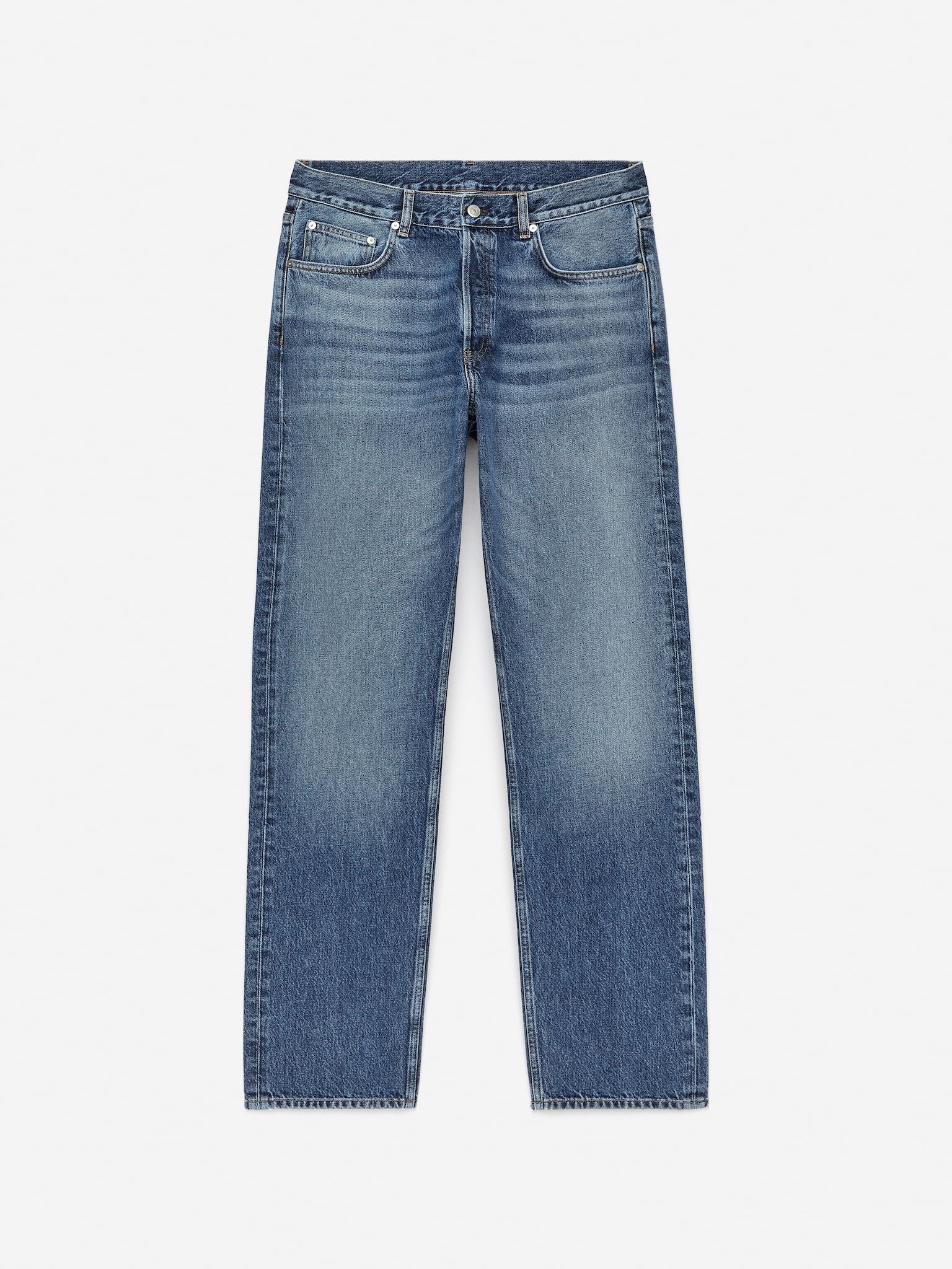 OCEAN Loose Straight Jeans - Mid Blue/Dark Blue/Blue/Black/Dark Blue/Ecru/Blue - 2