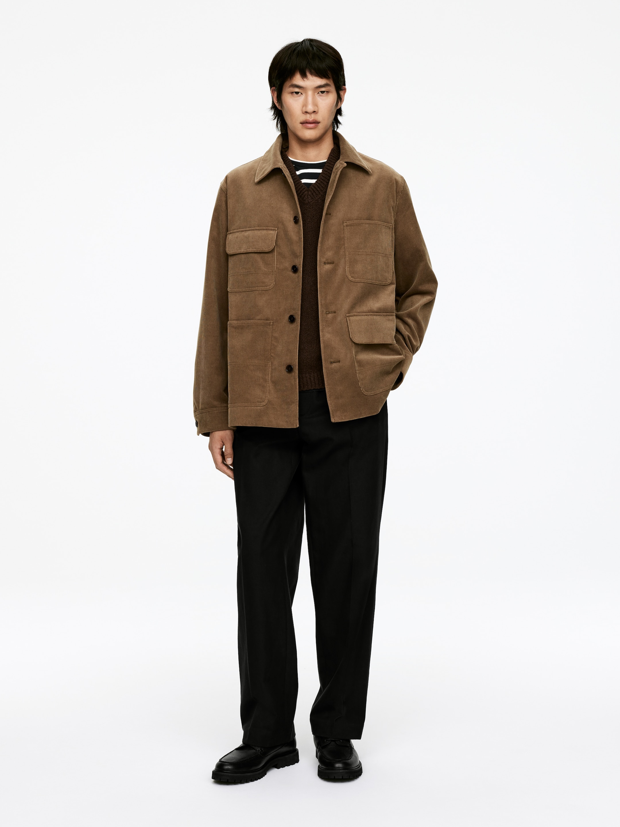 Προβολή μεγαλύτερης εικόνας: Κοτλέ Utility Jacket - Σκούρο Μπεζ - Men | H&M GR 1