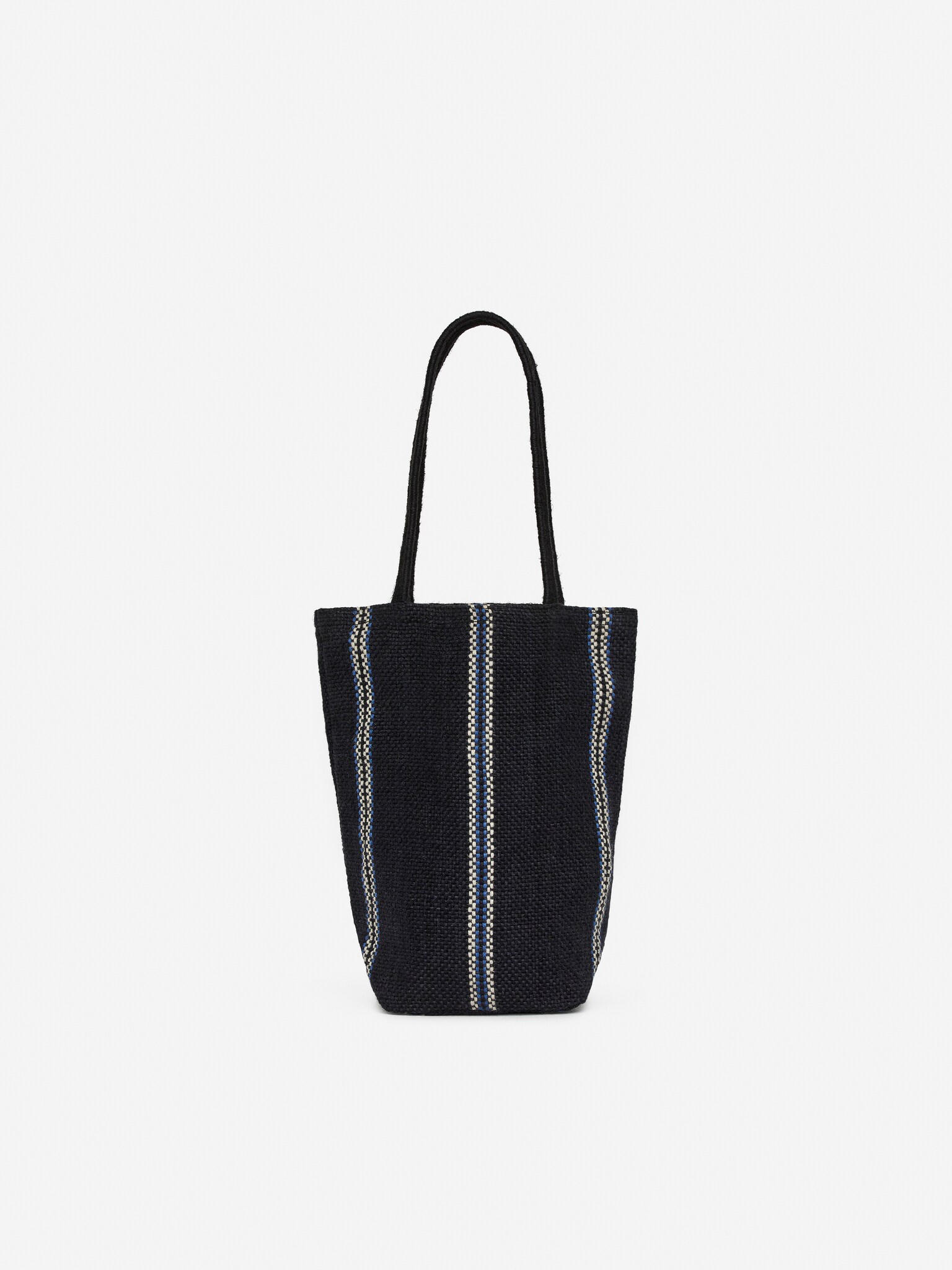 Fourre-tout en jute - Bleu/Rayé