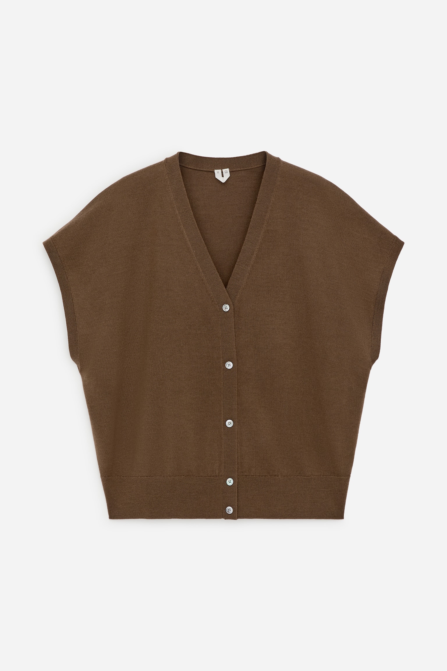 Väst i merinoull - Brun/Svart