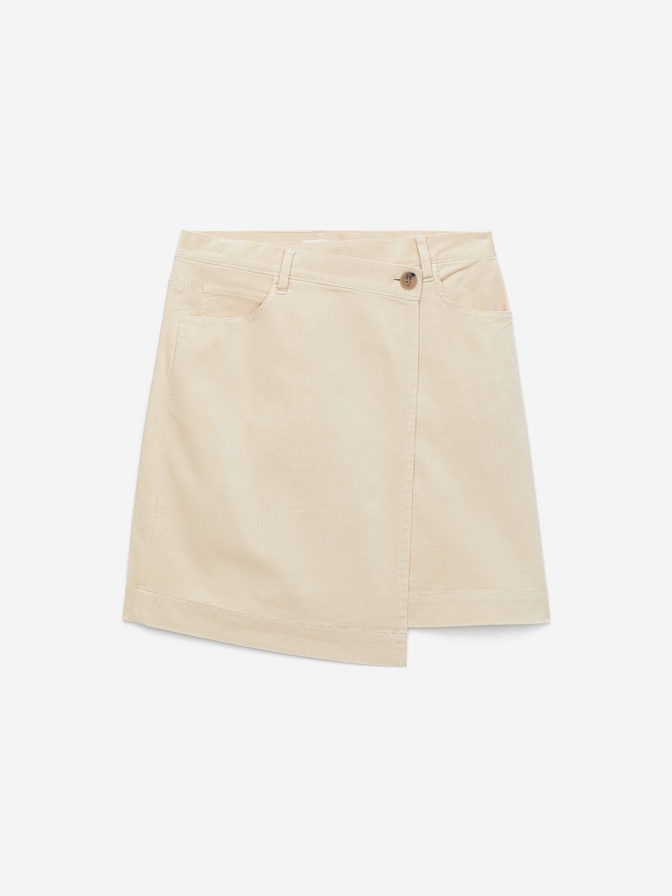 Vis større bilde: Kordfløyelomslagsskjørt - Lys beige - DAME | H&M NO 5