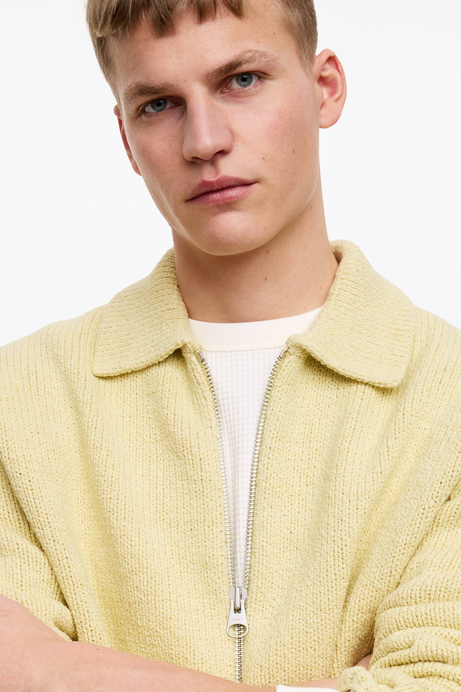 Kofta med dragkedja - Gul/Mörkblå - 7