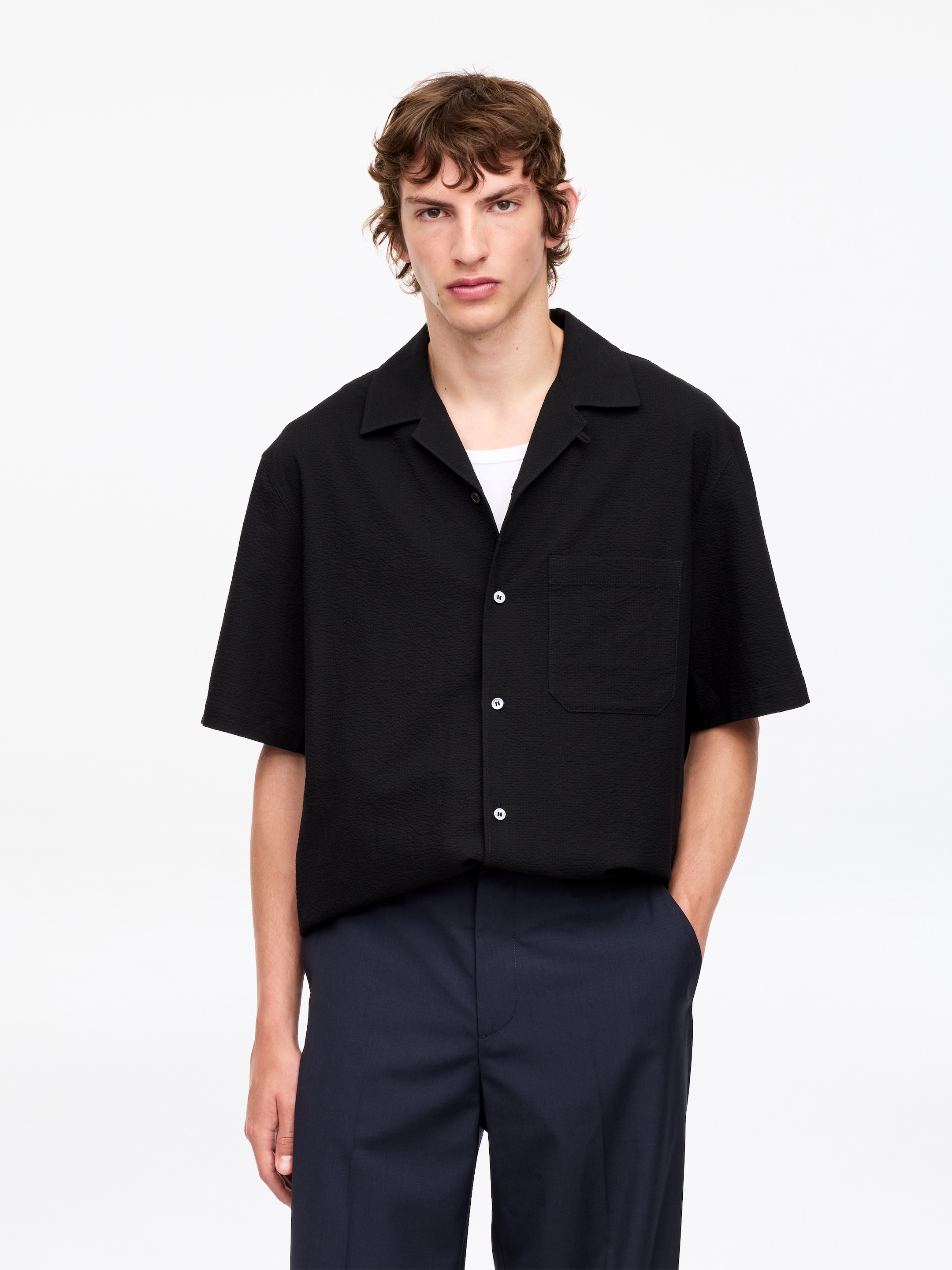 Seersucker Resort Shirt-#272628-15585