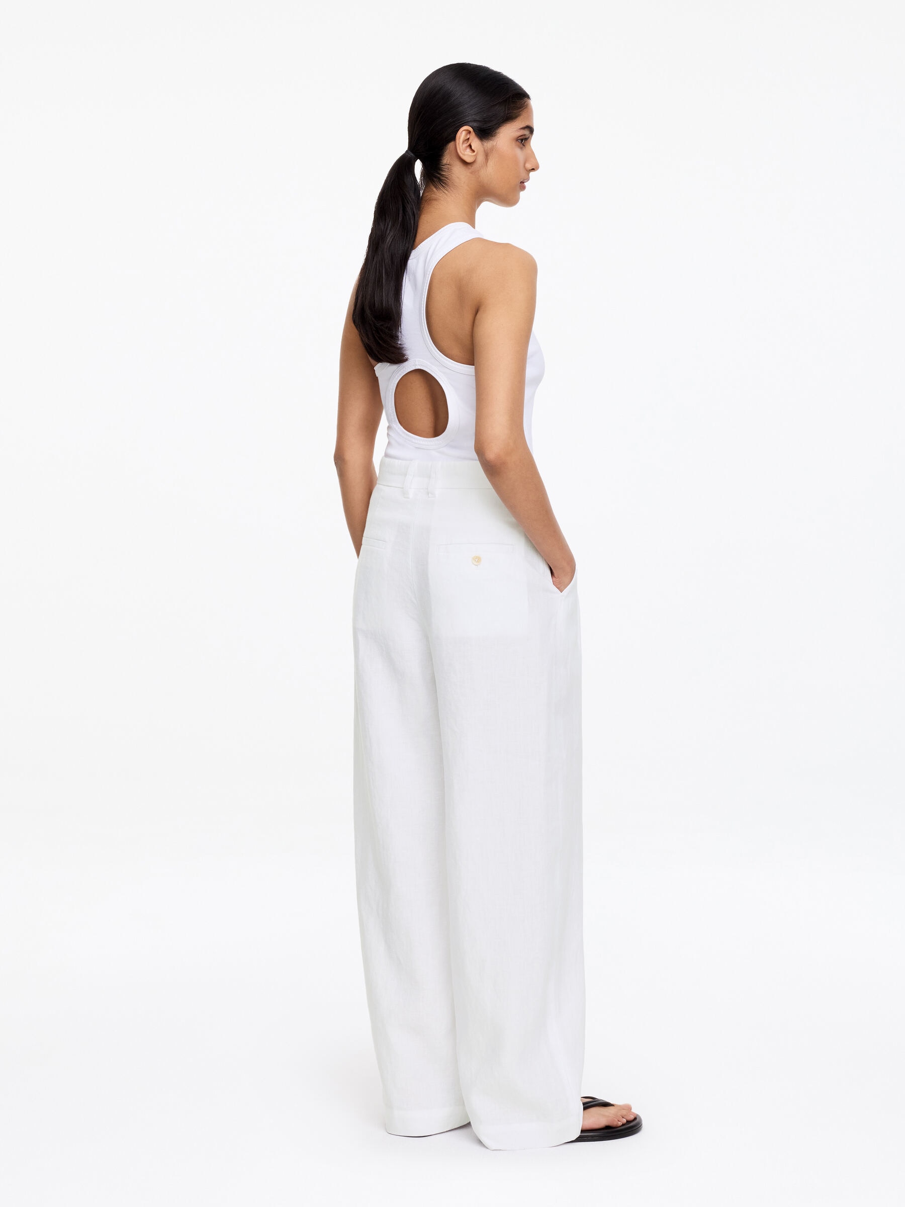 Elegante Hose aus Leinen - Weiß - Regular Fit - Women - StillMedia/Lookbook - 3
