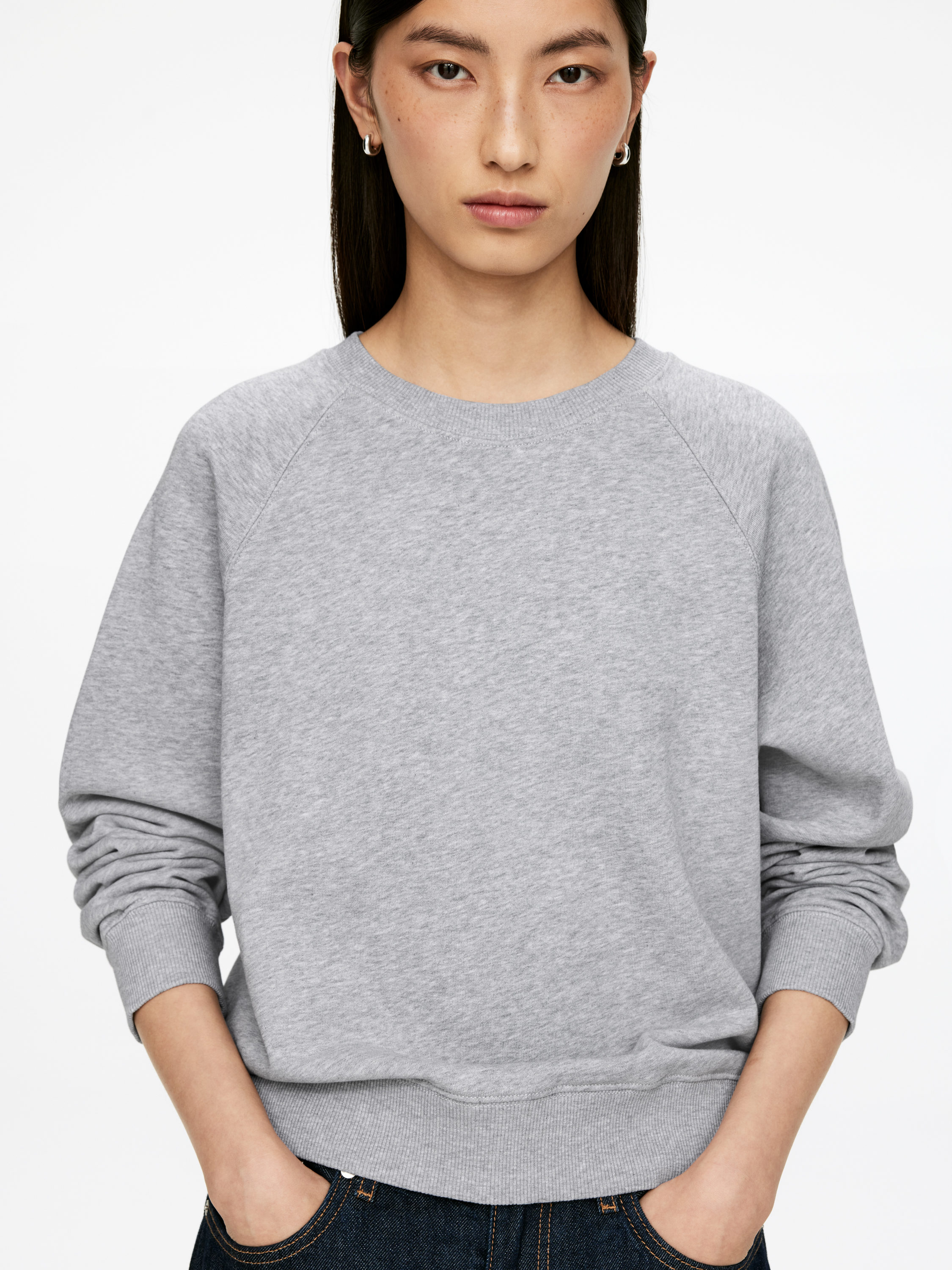 Frottee-Sweatshirt - Graumeliert - Regular Fit - Women - StillMedia/Lookbook - 7