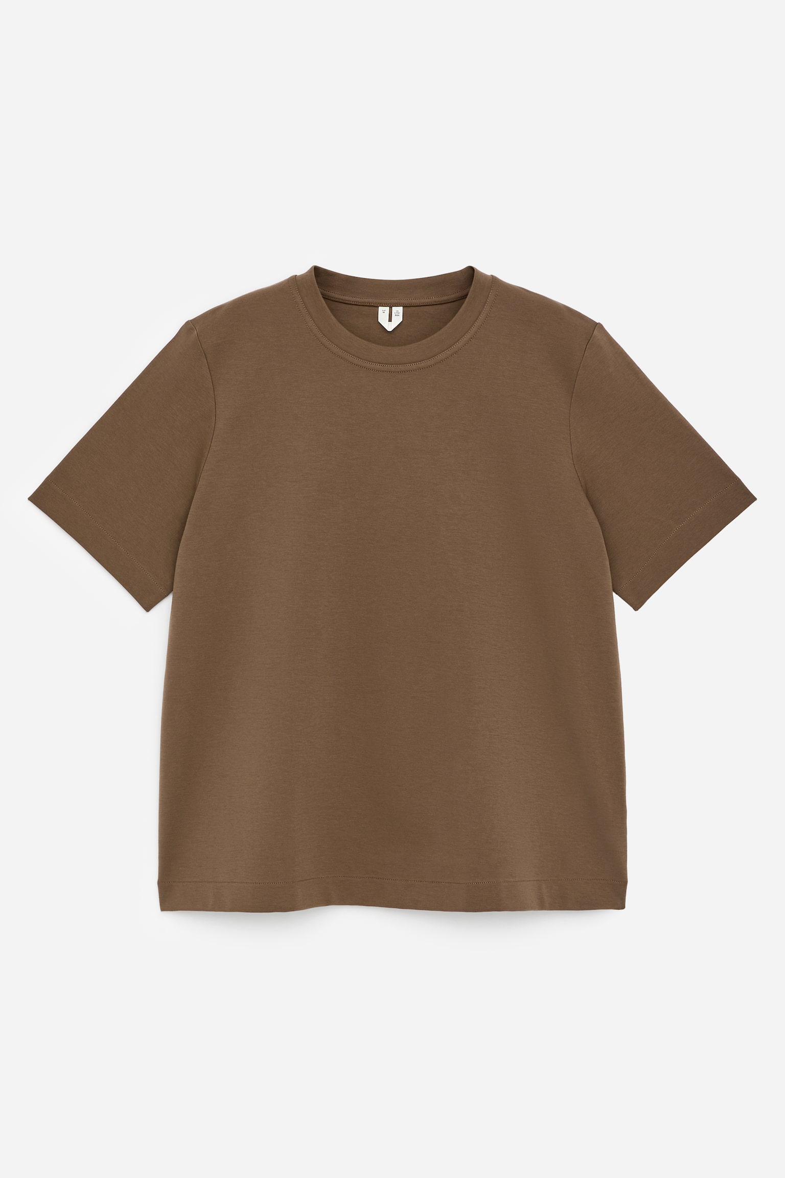 T-shirt signature structuré - Marron/Bordeaux/Mauve/Beige clair/Blanc/Noir/Bleu ciel/Bleu foncé/Gris chiné/Bleu