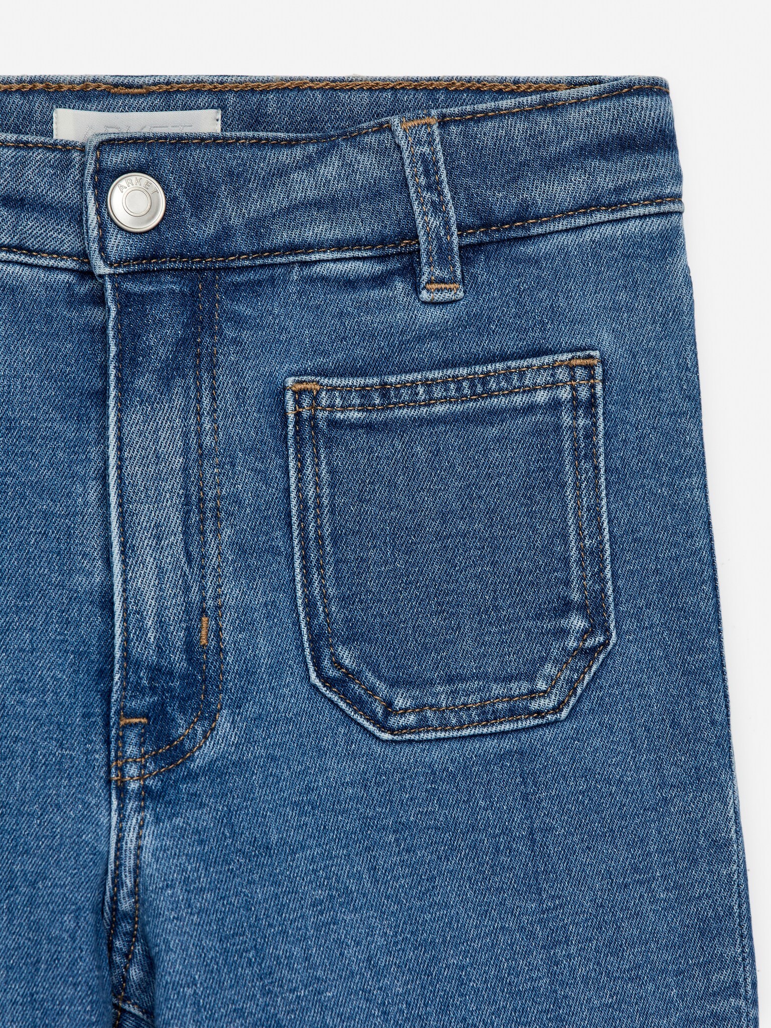 Flared Denim Trousers - Medium Blue/Light Blue - 3