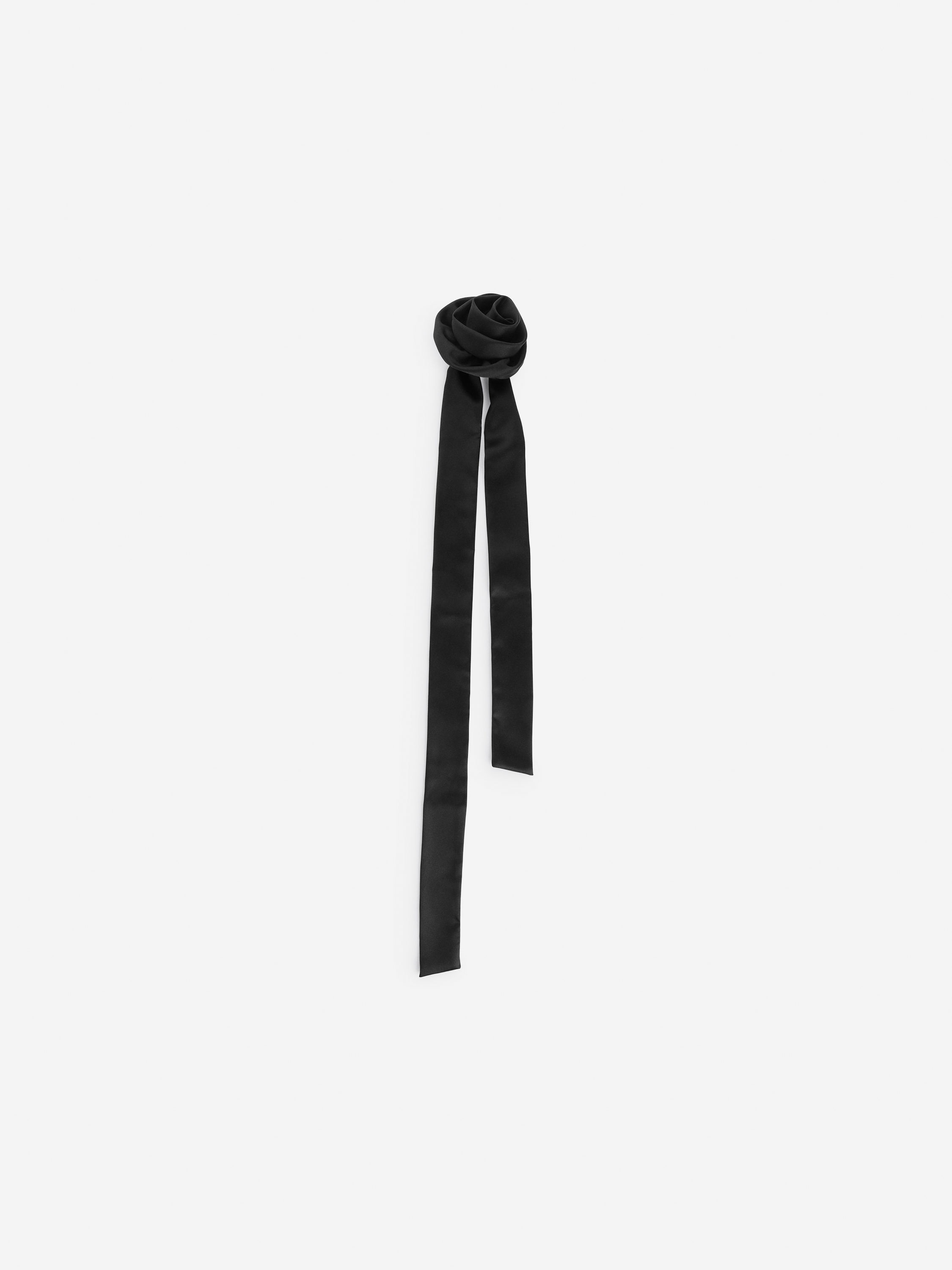 Rose Tie Necklace-Black-13234