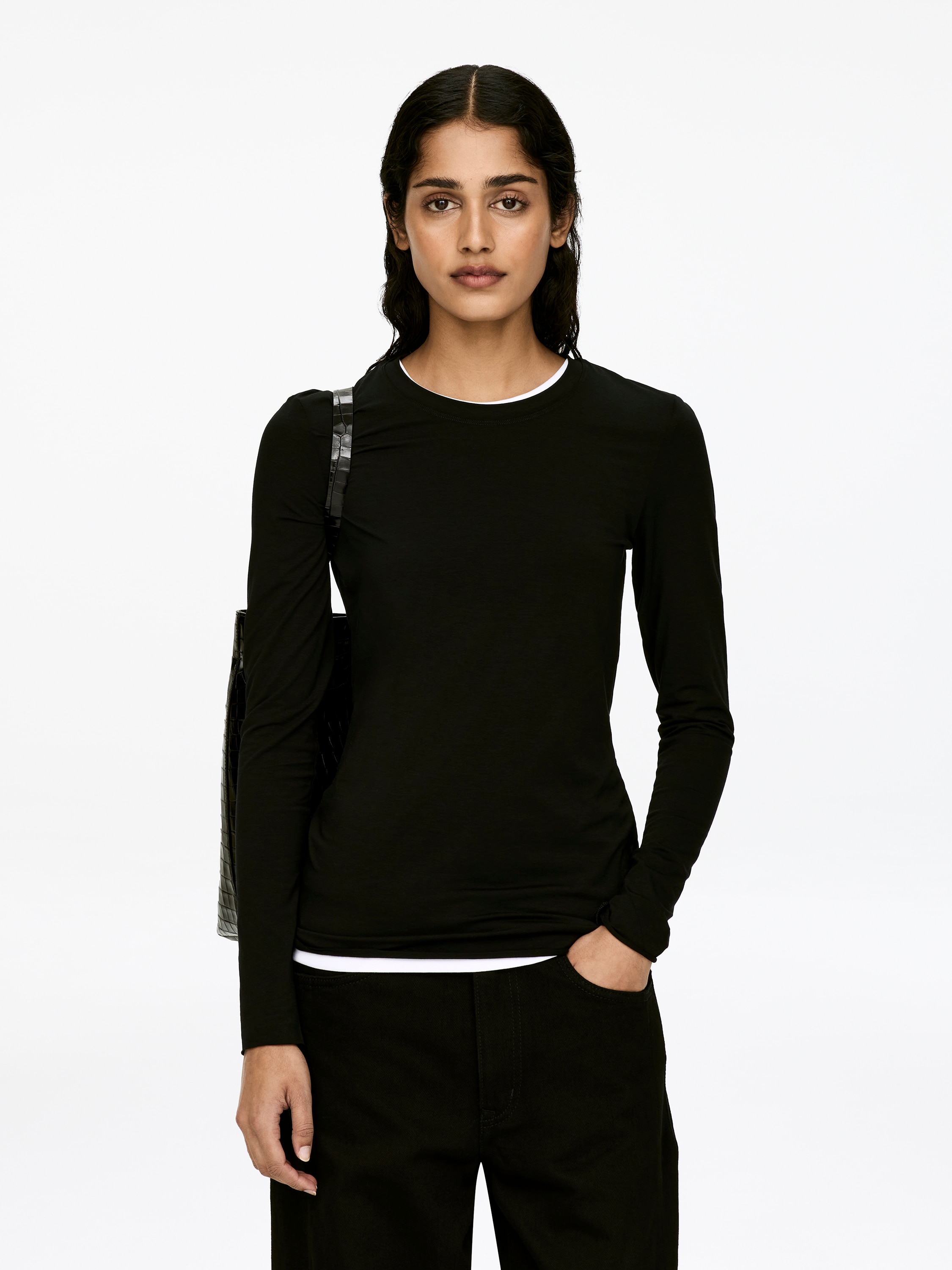 Lyocell Blend Long Sleeve - Black