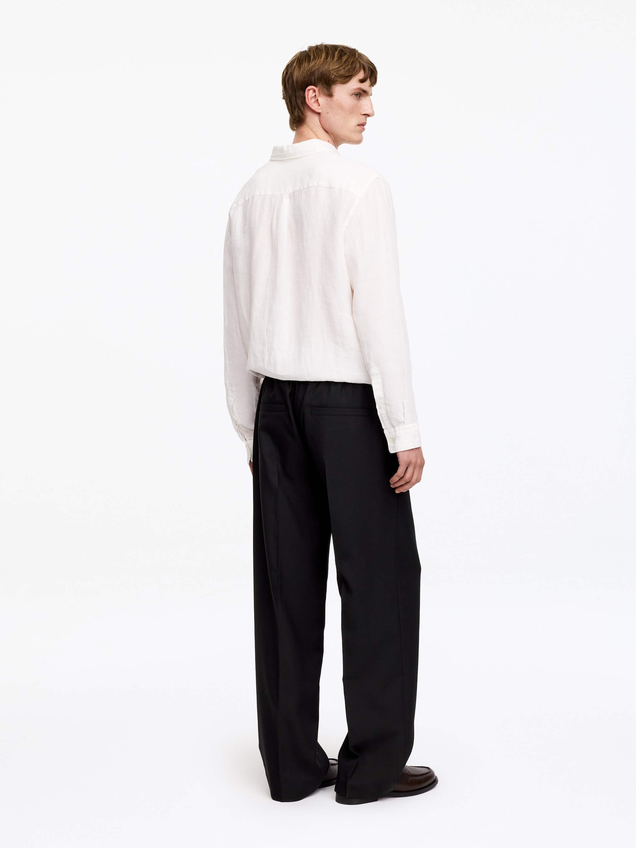 WIde Hopsack Pull-On Trousers - Black - Loose fit - men - StillMedia/Lookbook - 3