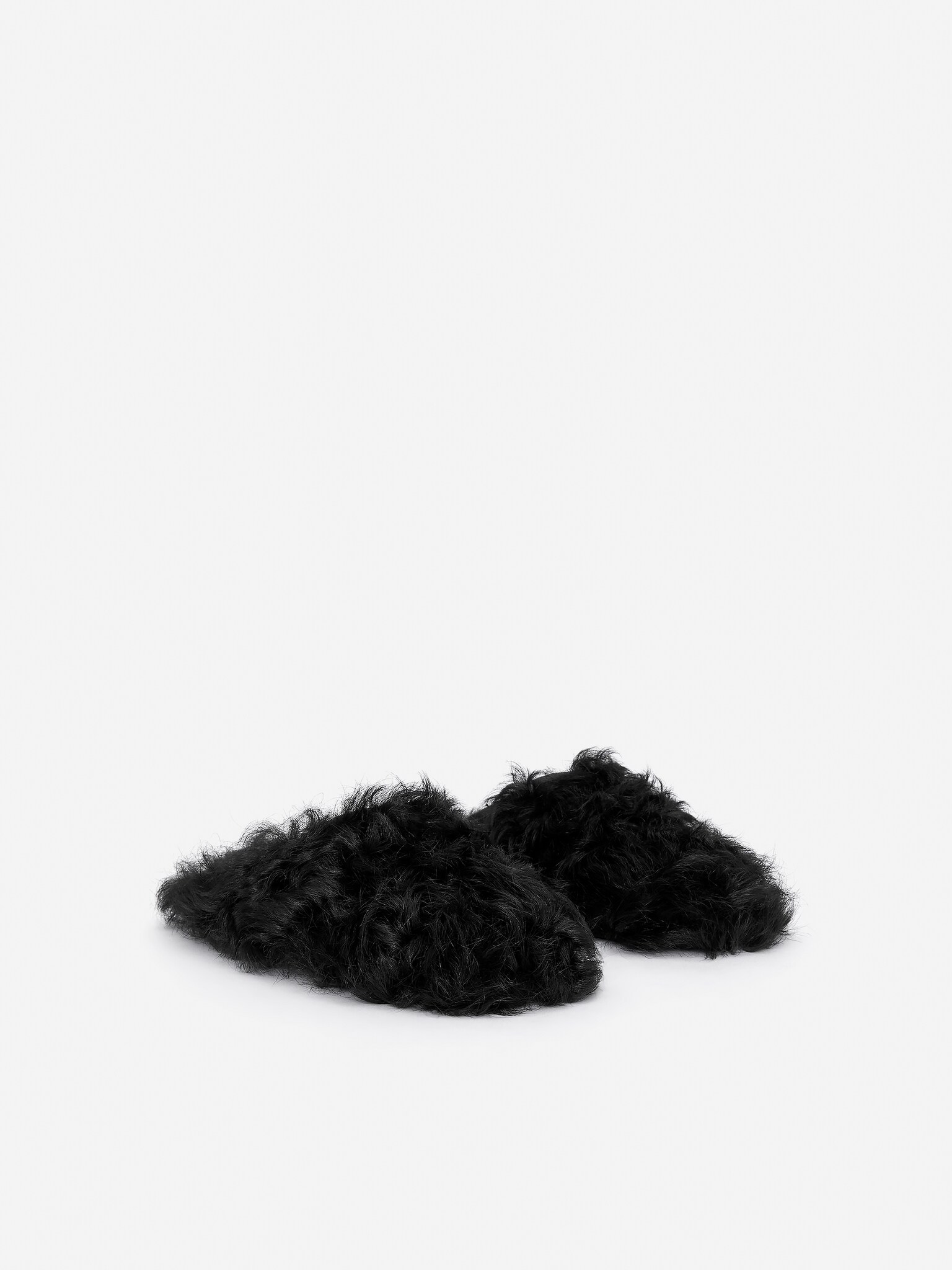 Mules en peau lainée - Noir - 8