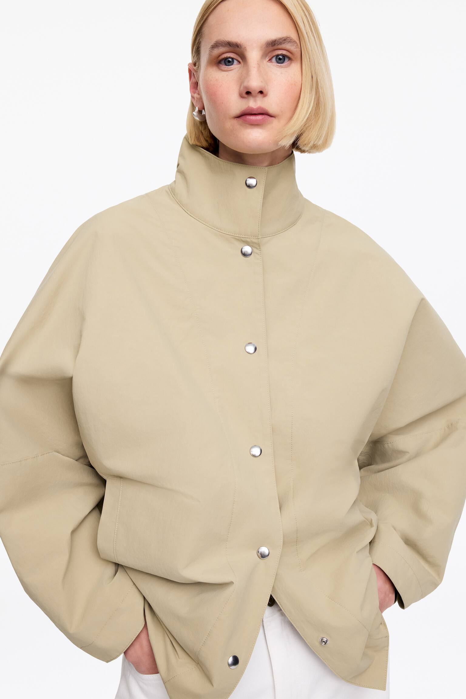 Oversize jacka - Beige/Mörkblå - 6