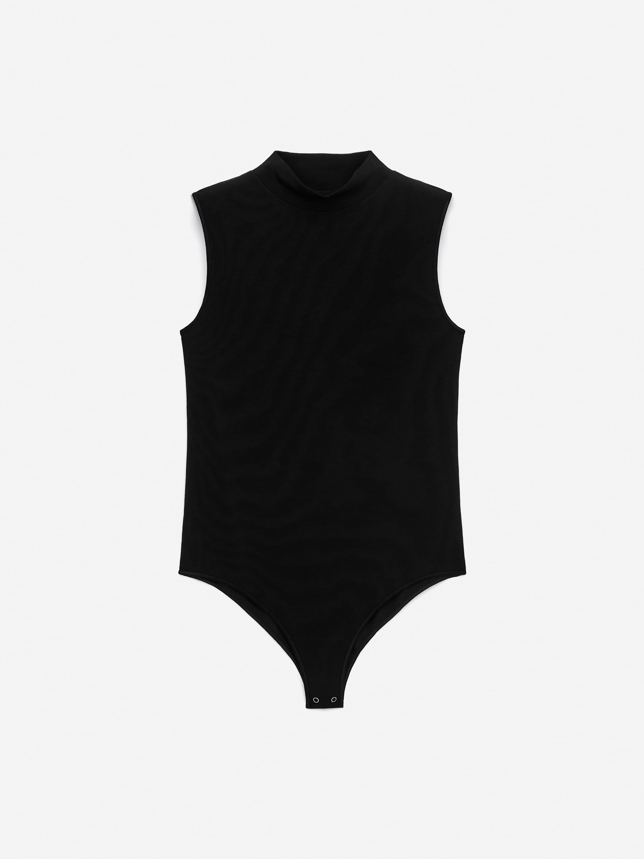 Body com gola redonda elástico - Preto