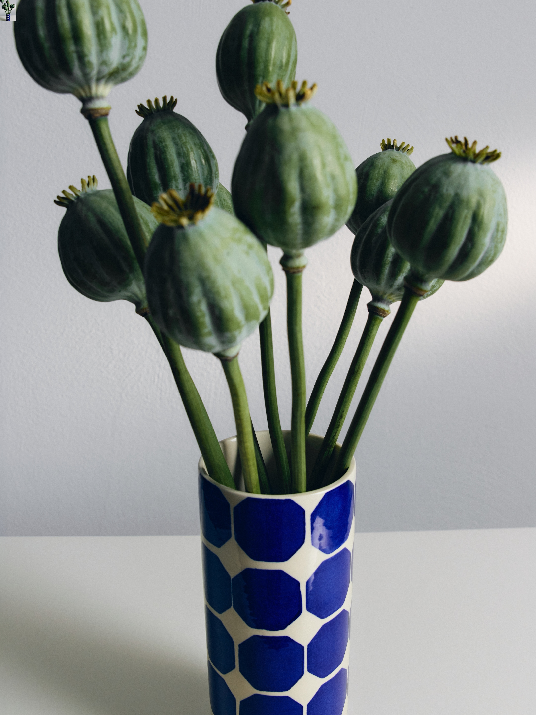 Vas i stengods, 23 cm - Blå/vit - homeware - StillMedia/Environmental - 1