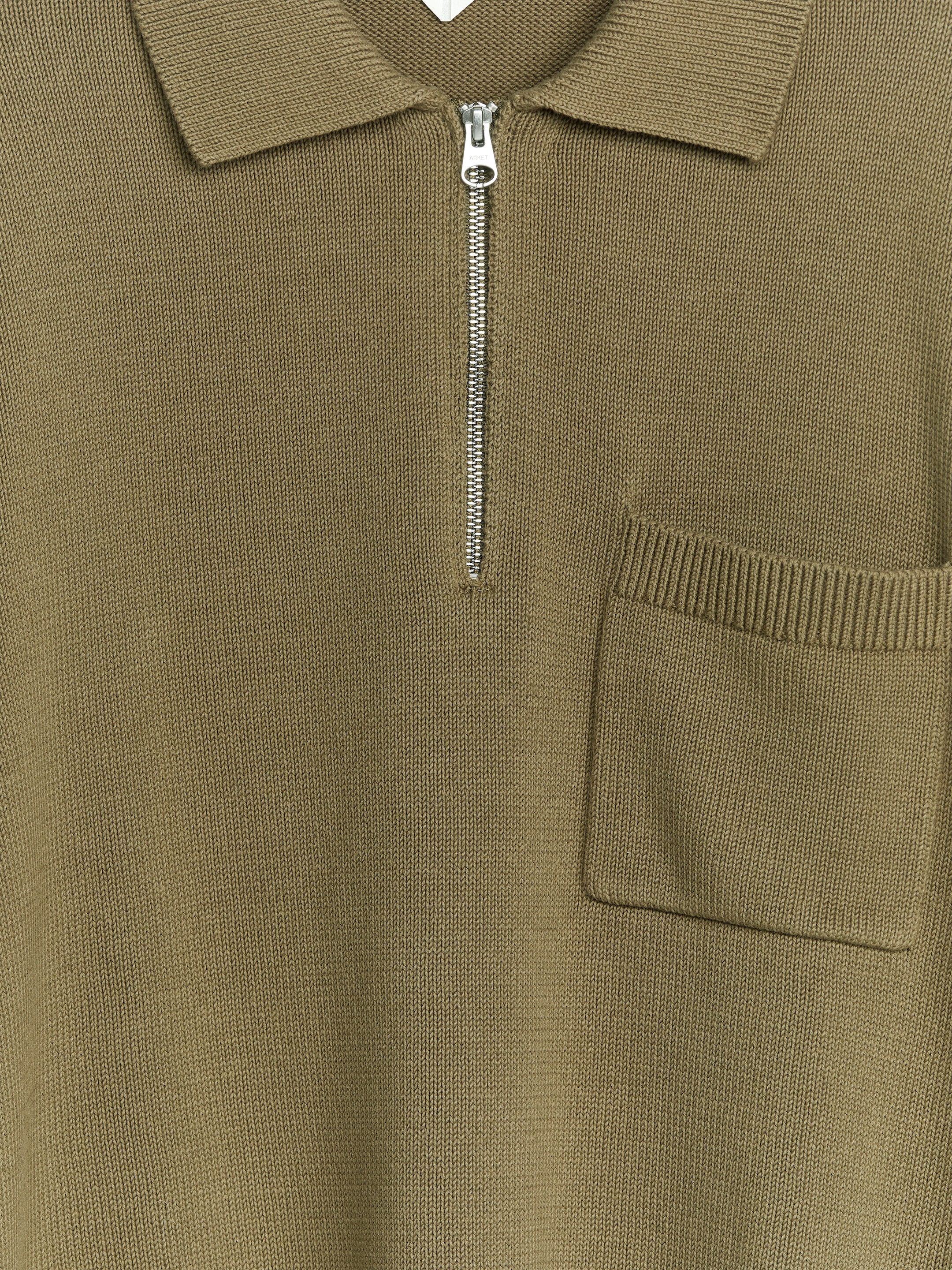 Bomullströja med dragkedja - Khakigrön - Regular fit - Men - StillMedia/DescriptiveDetail - 1