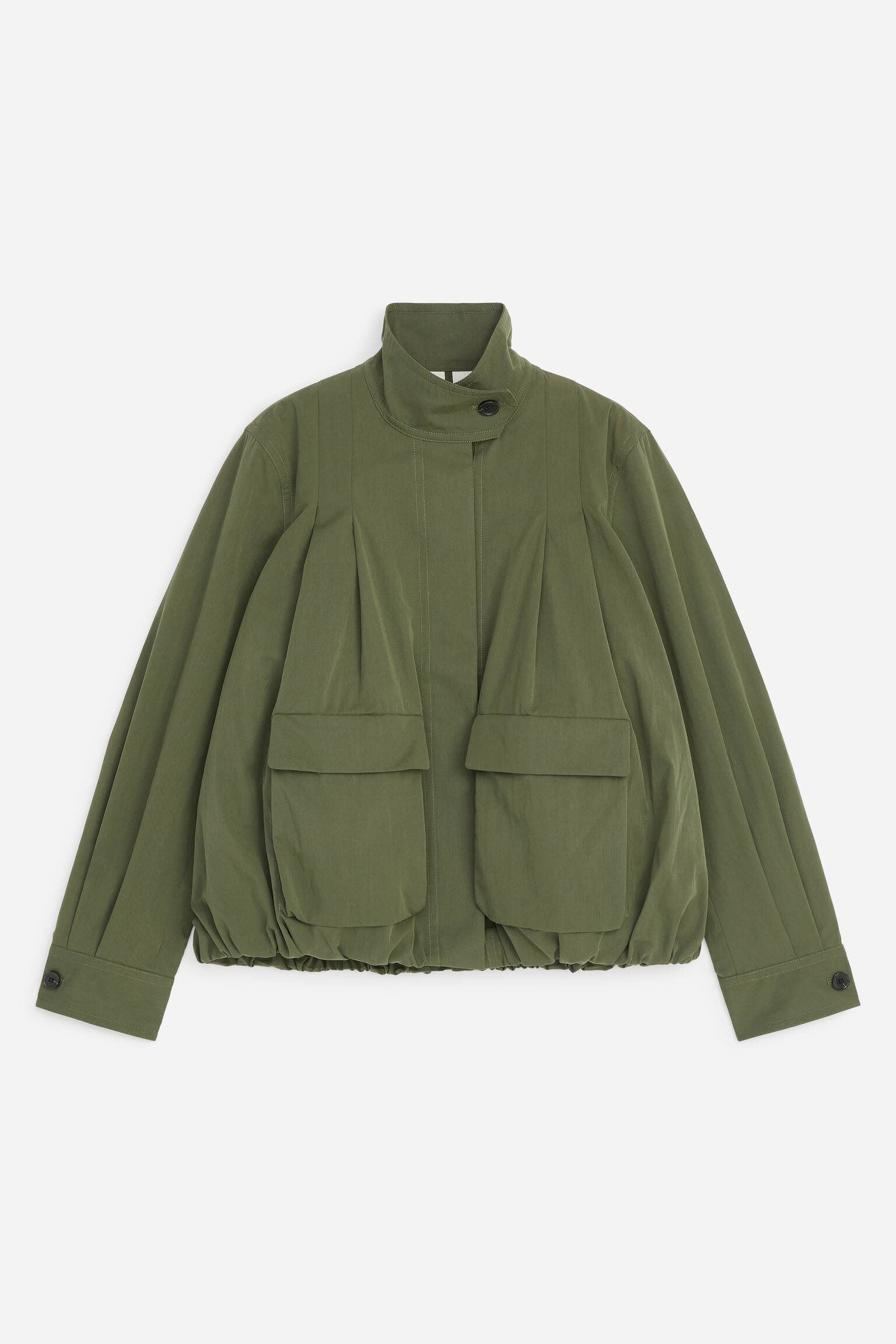 Chaqueta abullonada - Verde caqui/Beige - 1