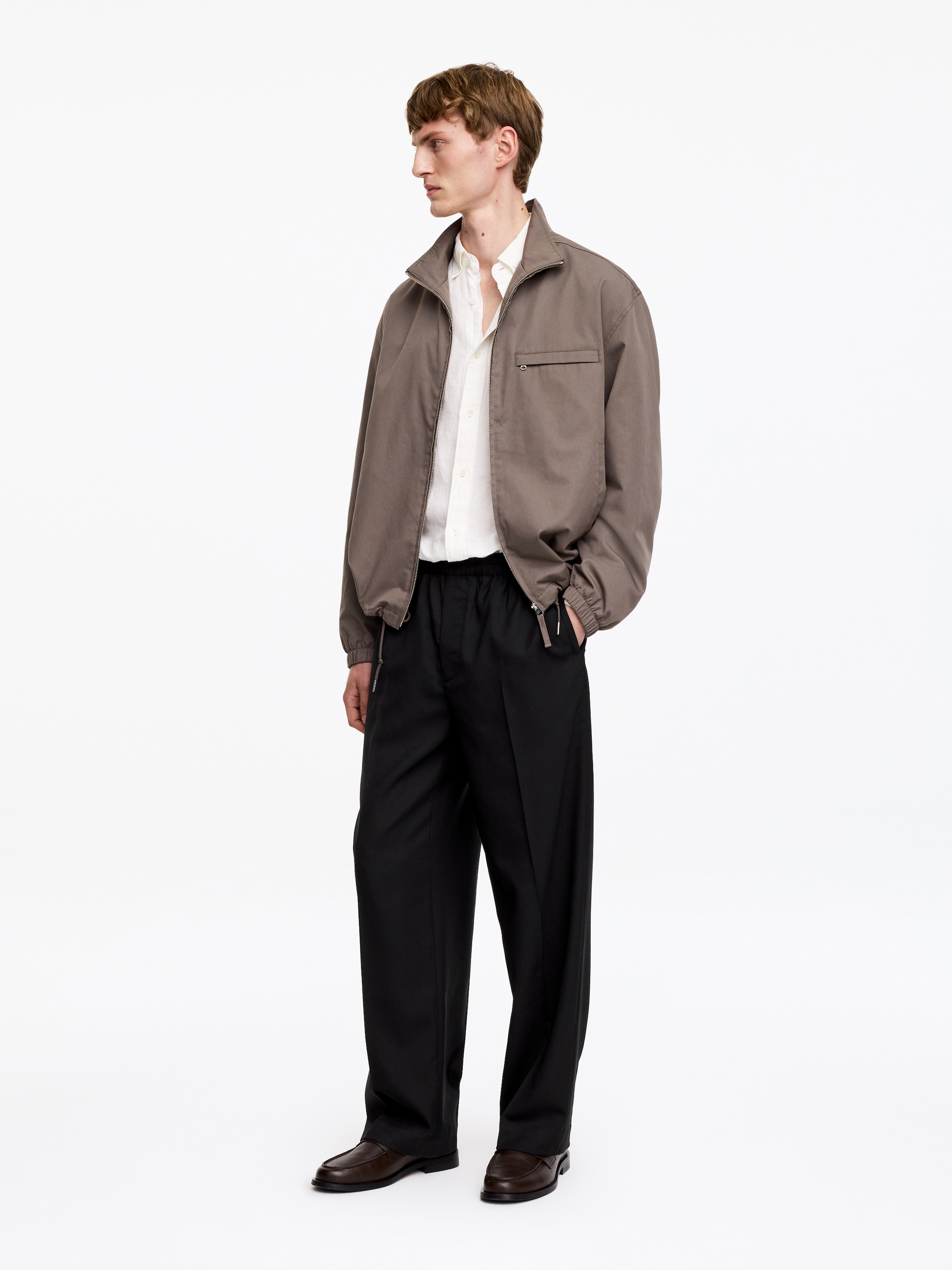 WIde Hopsack Pull-On Trousers - Black - Loose fit - men - StillMedia/Lookbook - 4