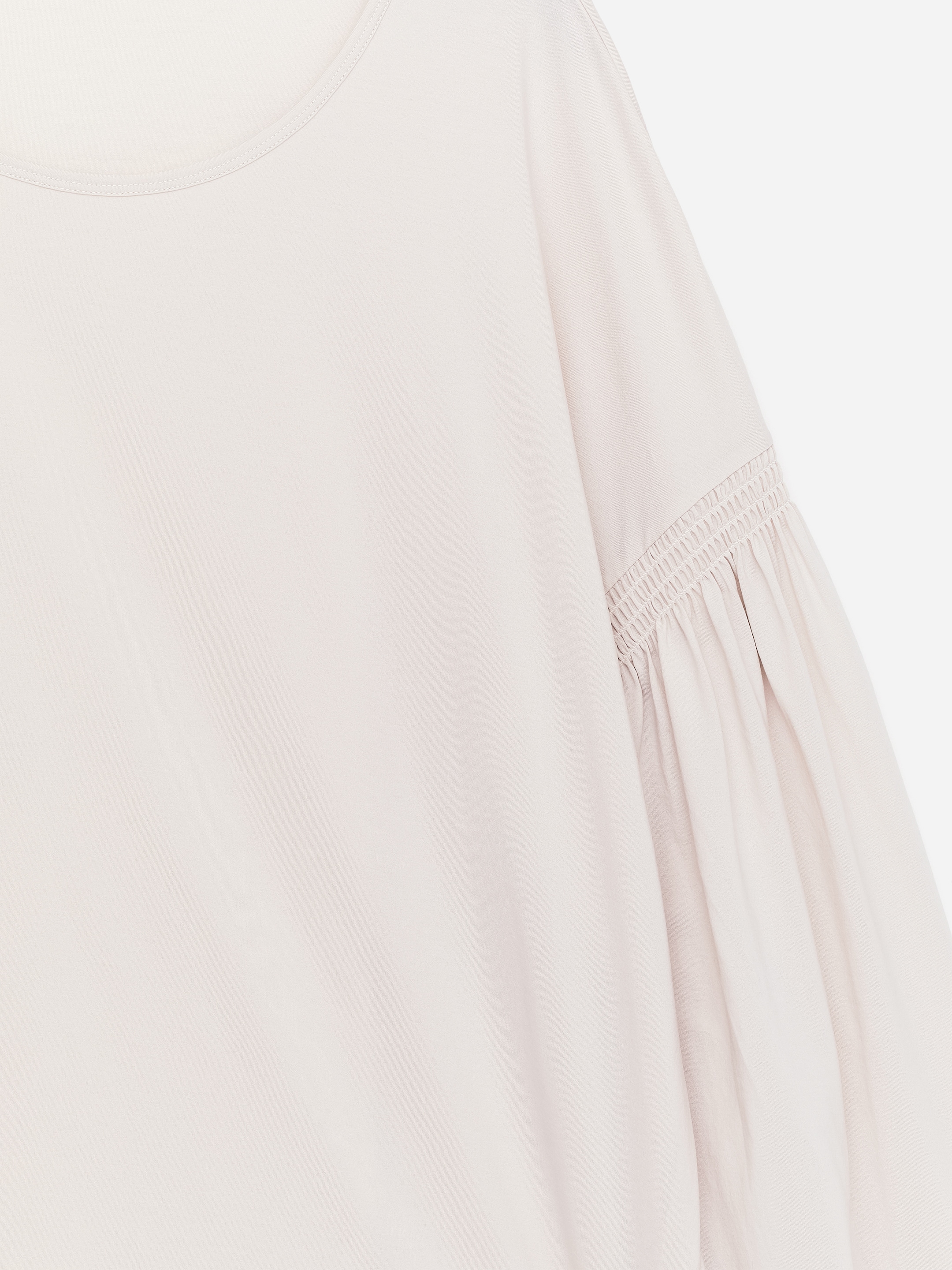 Balloon-Sleeve Cotton Blouse - Light Mole - Loose fit - Women - StillMedia/DescriptiveStillLife - 2