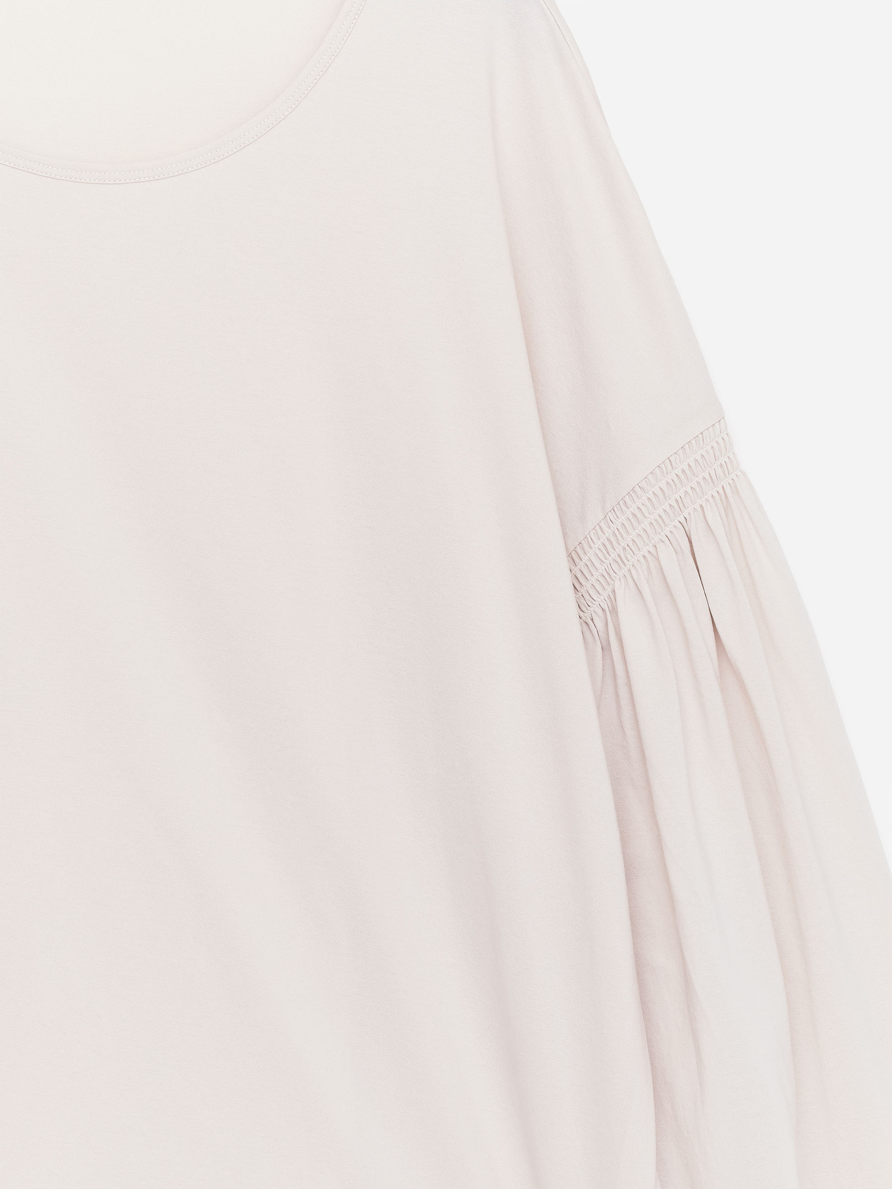 Balloon-Sleeve Cotton Blouse - Light Mole - Loose fit - Women - StillMedia/DescriptiveStillLife - 2