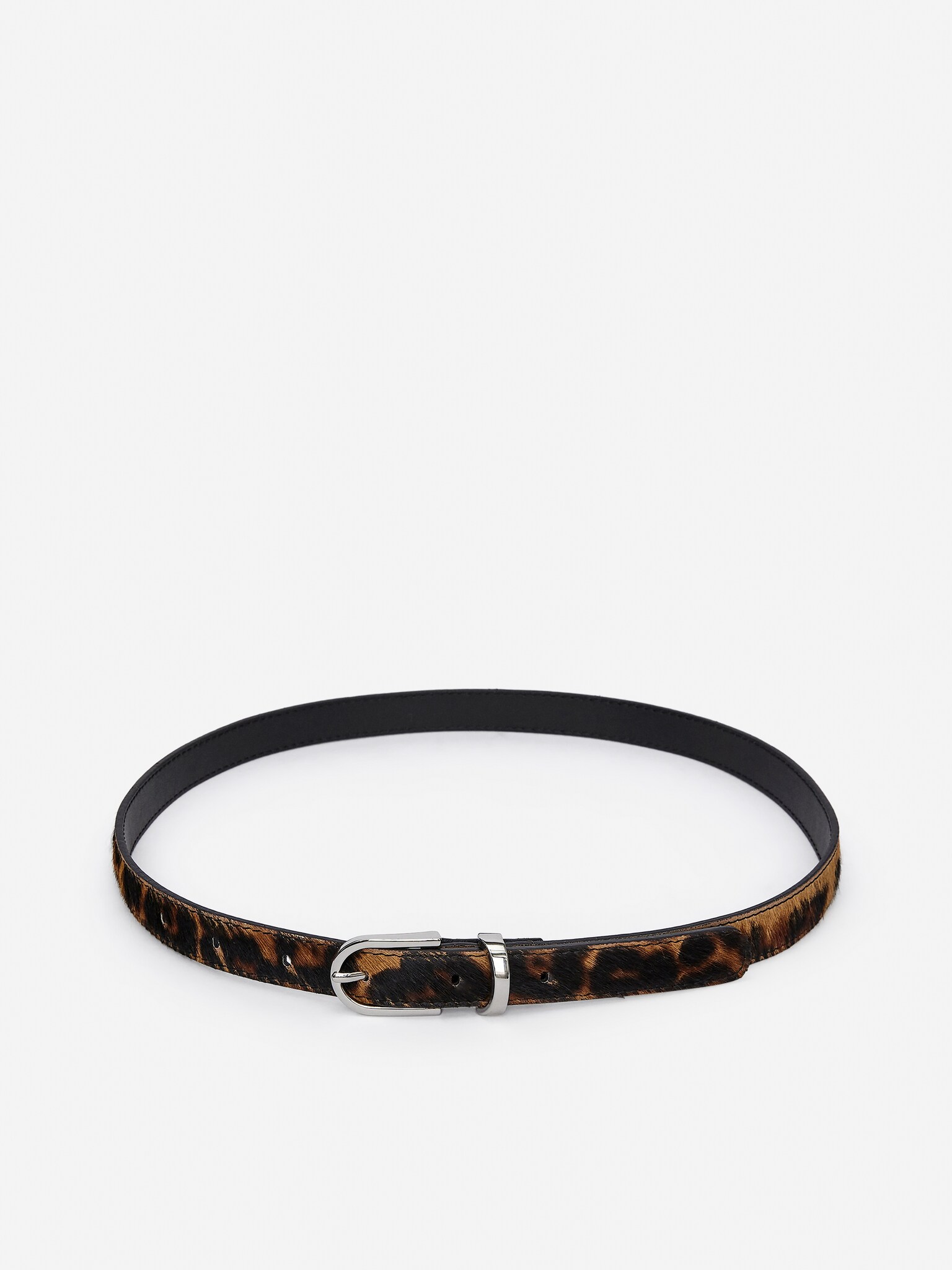 Leather Belt - Black/Beige - 2