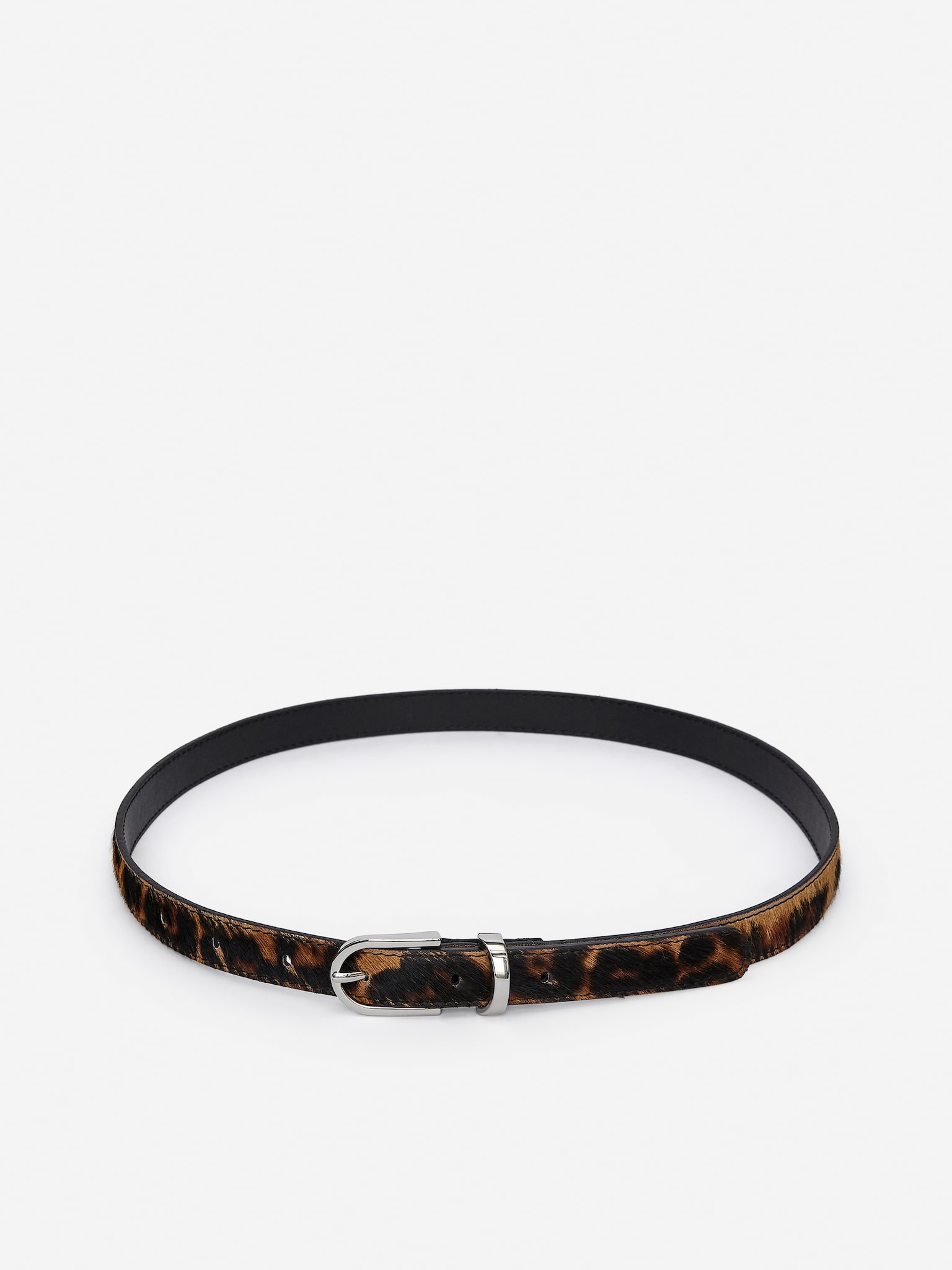 Leather Belt - Black/Beige - 2