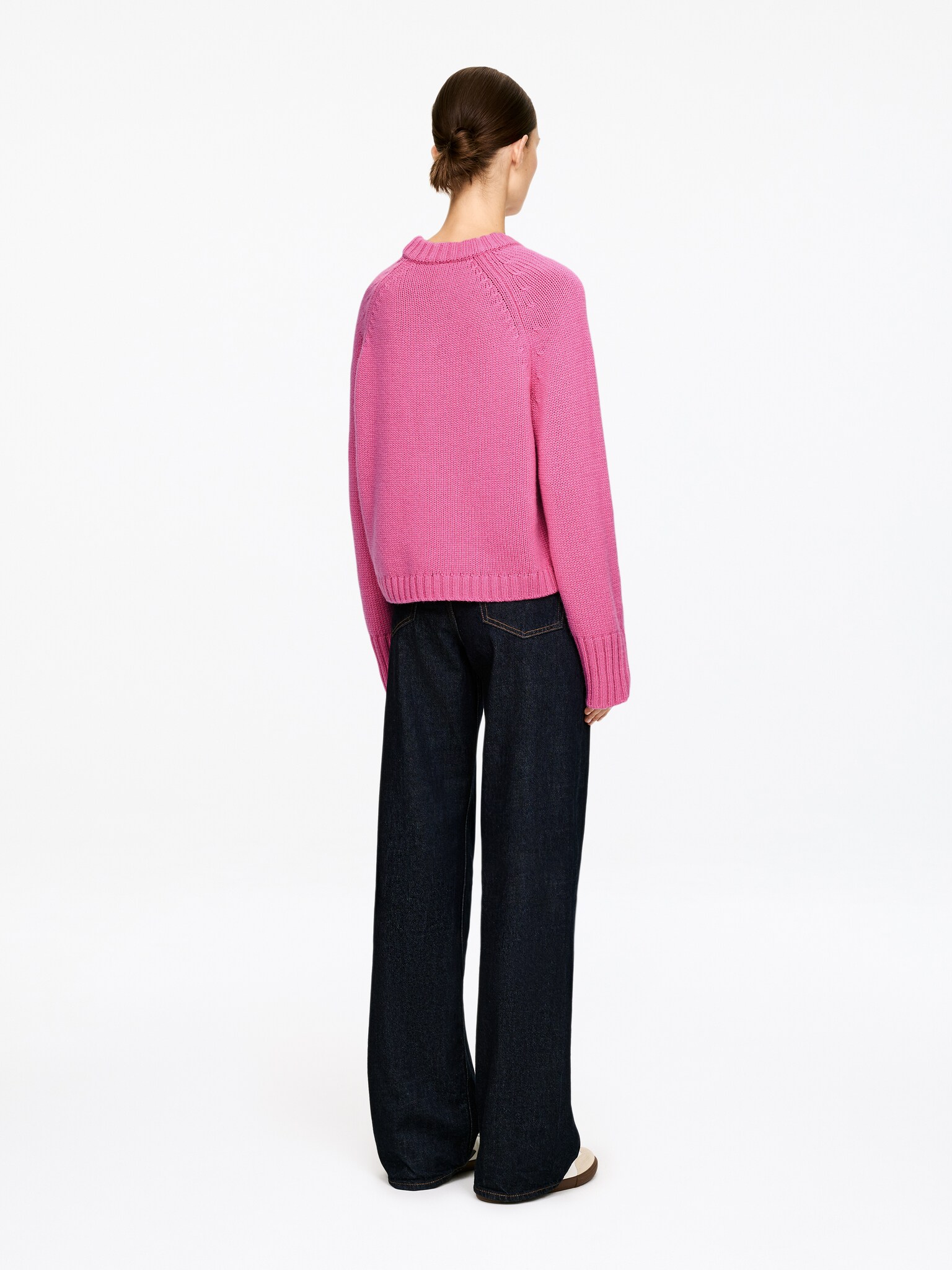Chunky Pure Cashmere Jumper​ - Pink/Brown - 6
