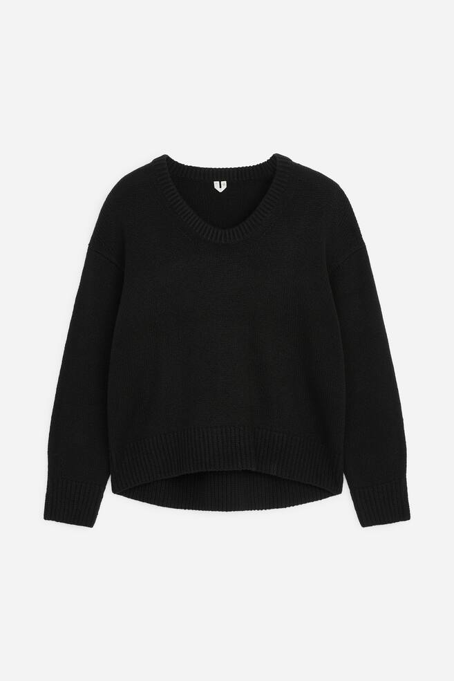 Relaxed Wool Jumper - Black/Pink - 1