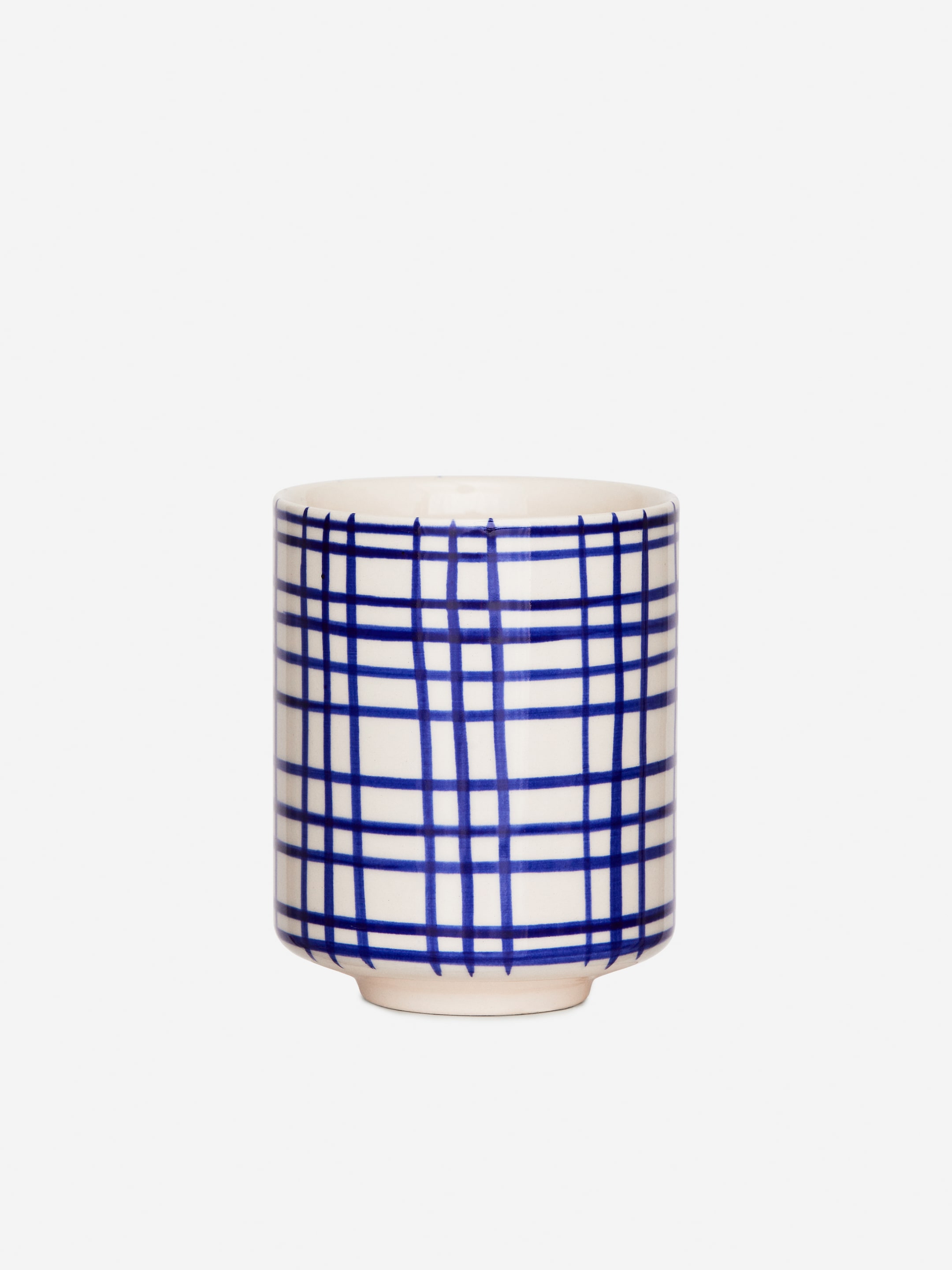 Stoneware Cups Set of 2 - Blue Checks - Homeware - StillMedia/DescriptiveStillLife - 1