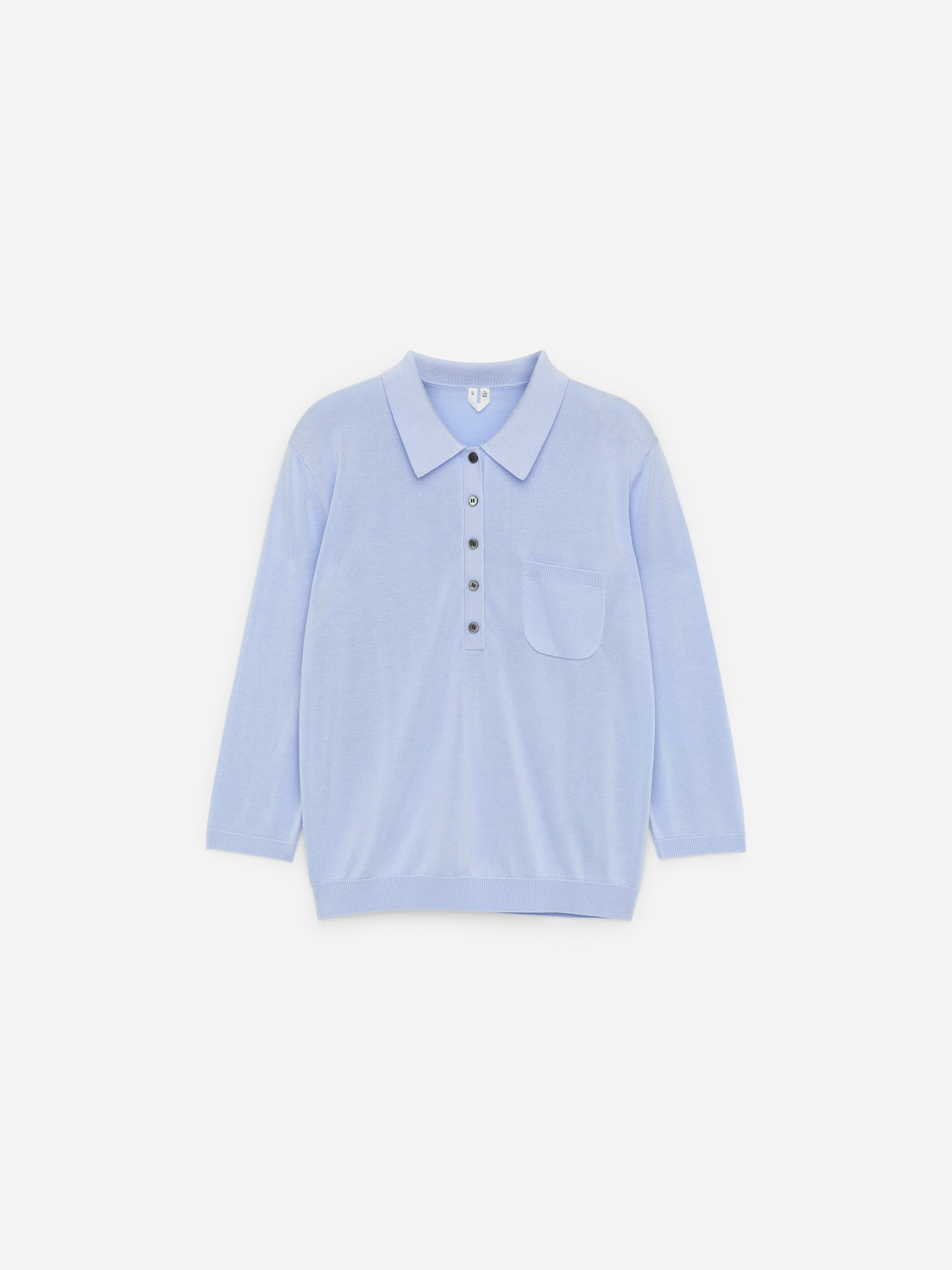 Knitted Polo Shirt - Light Blue - Regular fit - Women - StillMedia/DescriptiveStillLife - 2