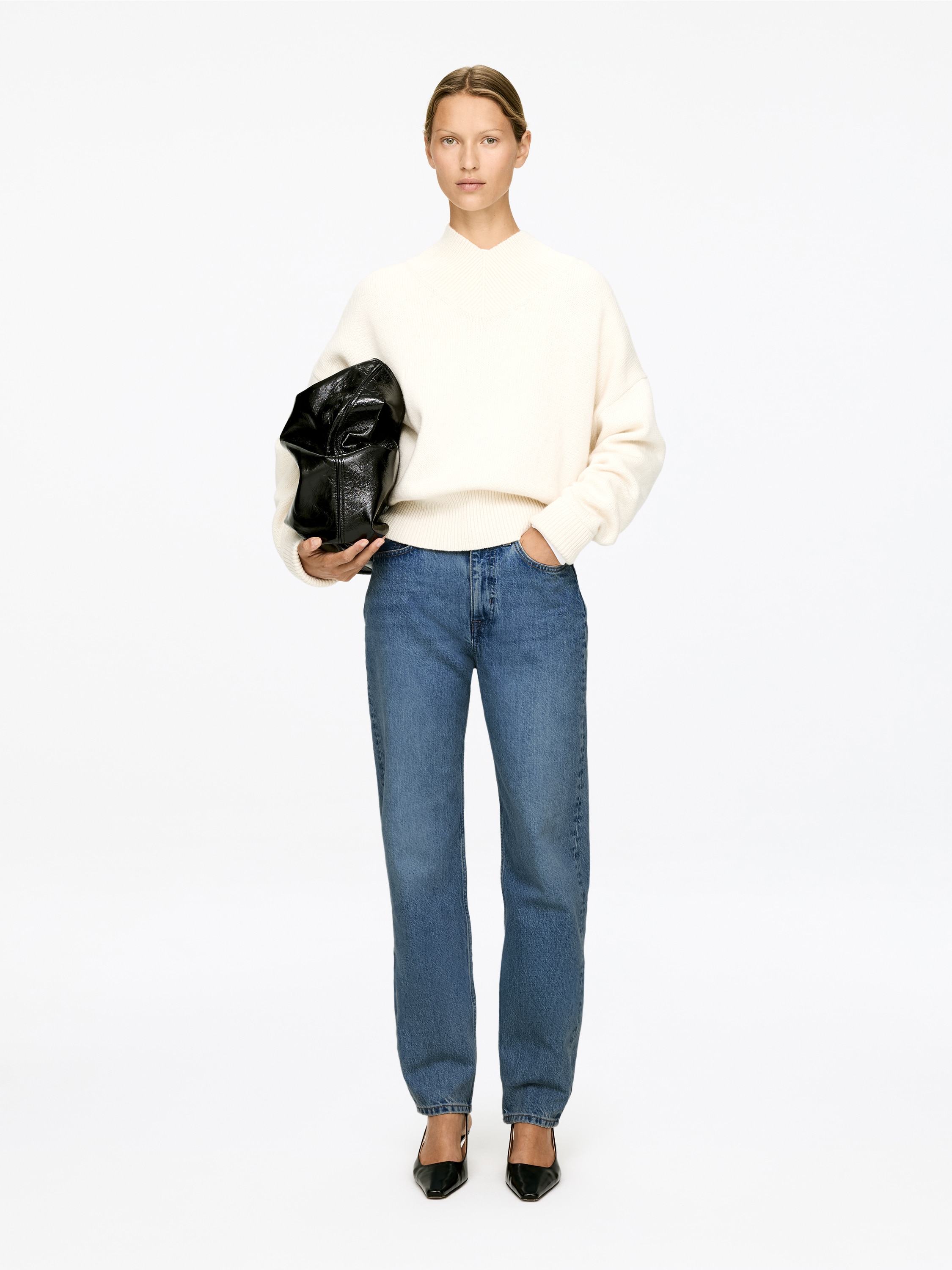 VIOLET Jeans med avsmalnande ben - Mellanblå/Mörkblå