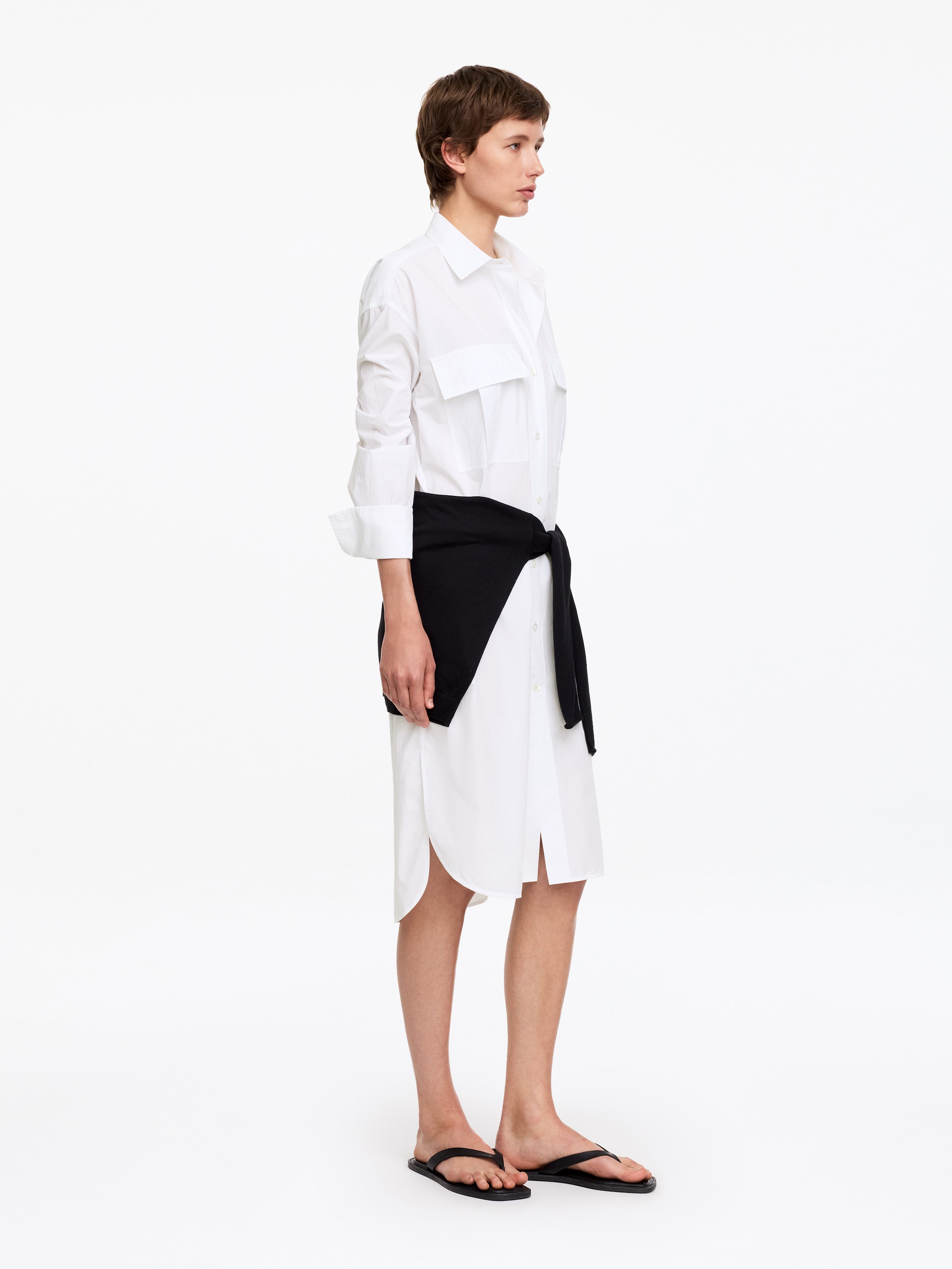 Vestido camisero de algodón - Blanco - Corte holgado - Women - StillMedia/Lookbook - 4