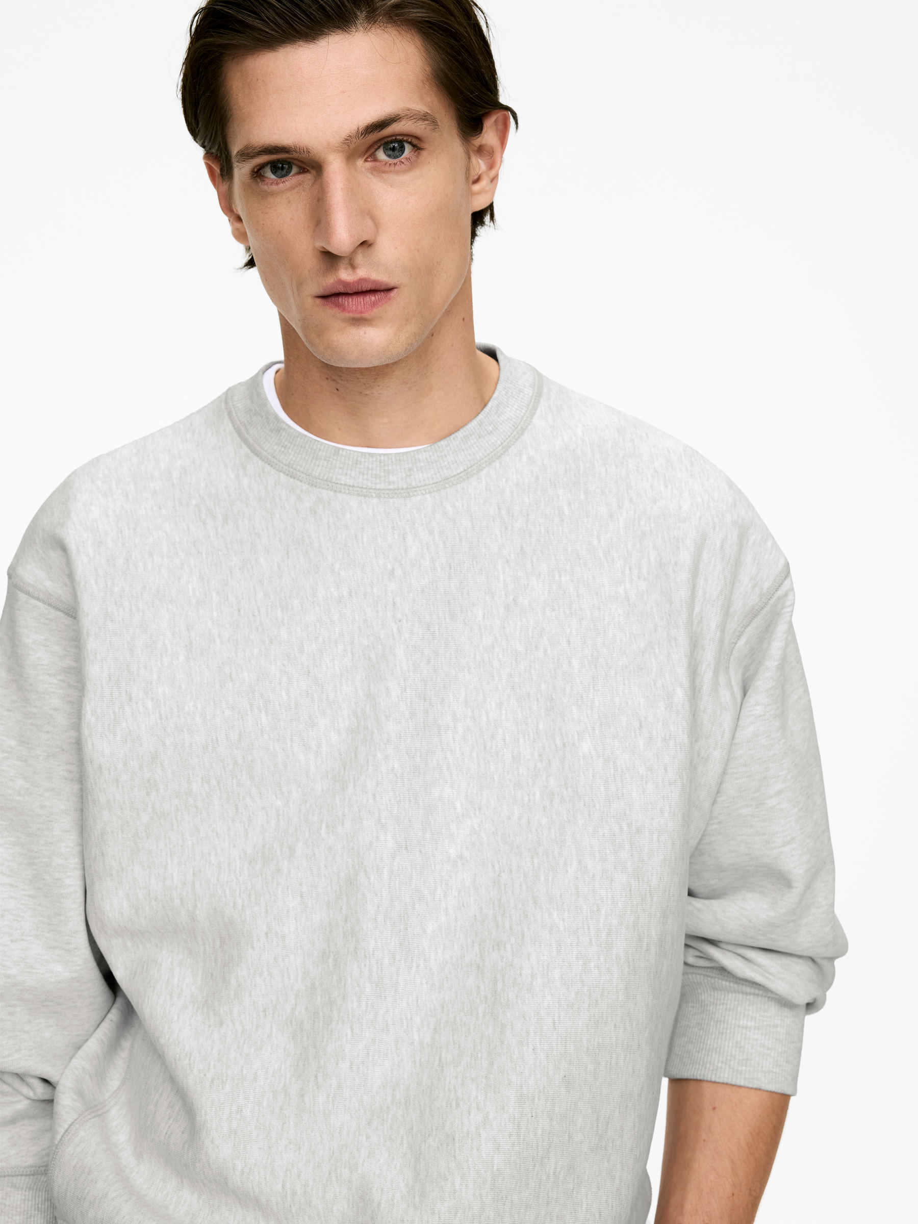 Sweat épais décontracté - Gris chiné - Oversized - Homme - StillMedia/Lookbook - 14