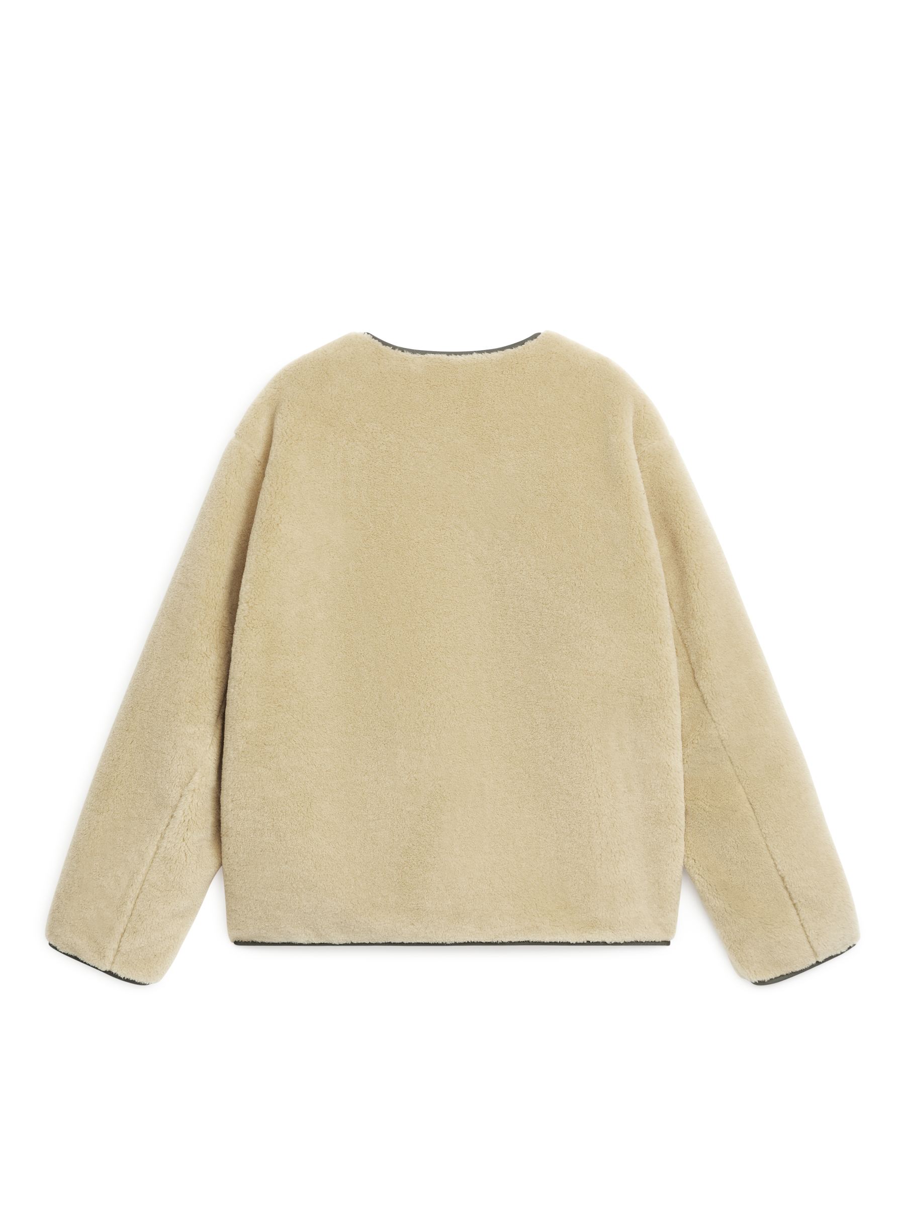 Übergangsjacke aus Woll-Fleece - Beige/Grün - Relaxed Fit - Herren - StillMedia/DescriptiveStillLife - 2