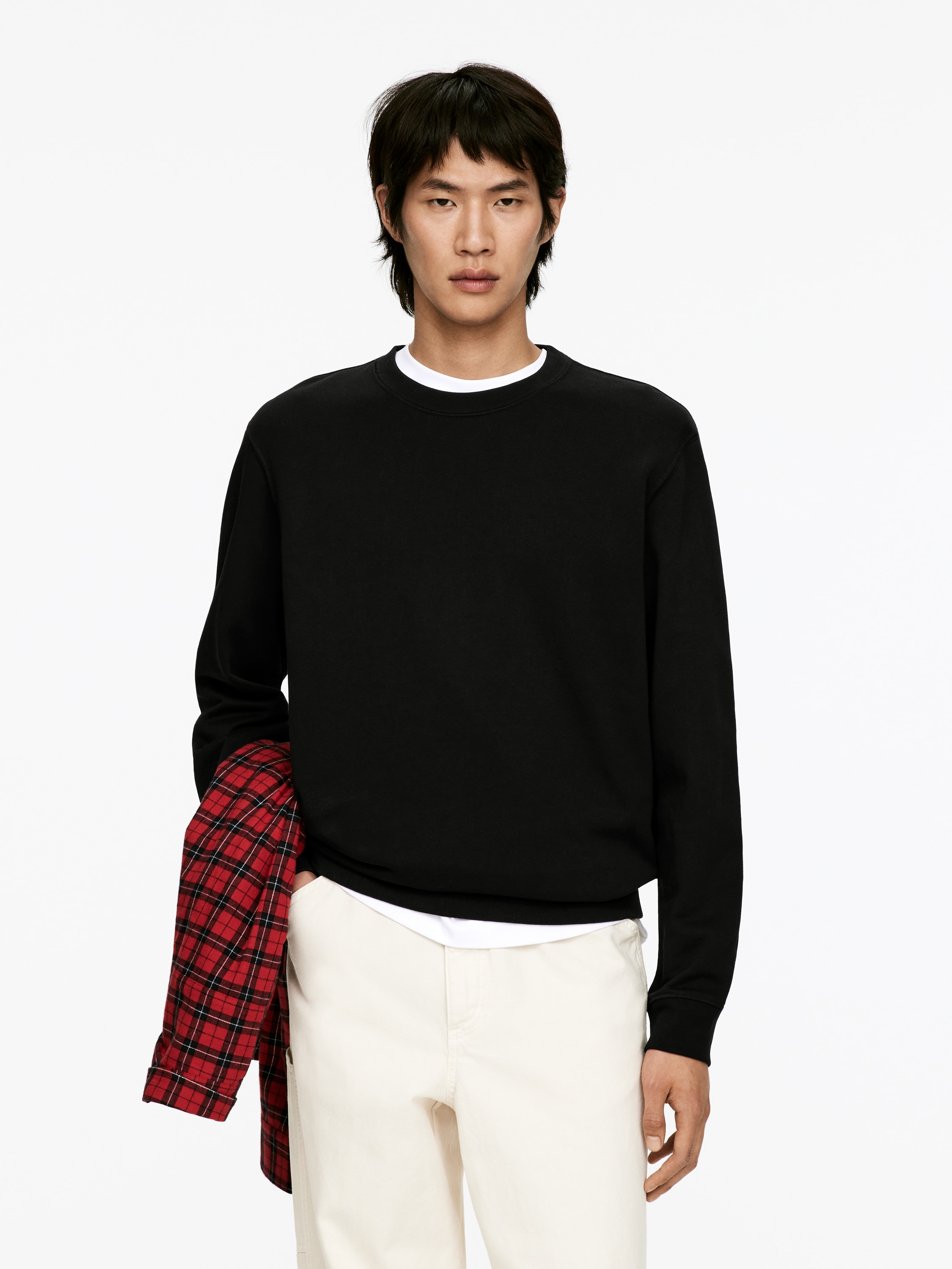 Mittelschweres Sweatshirt - Schwarz/Dunkelblau/Grau/Taubenblau